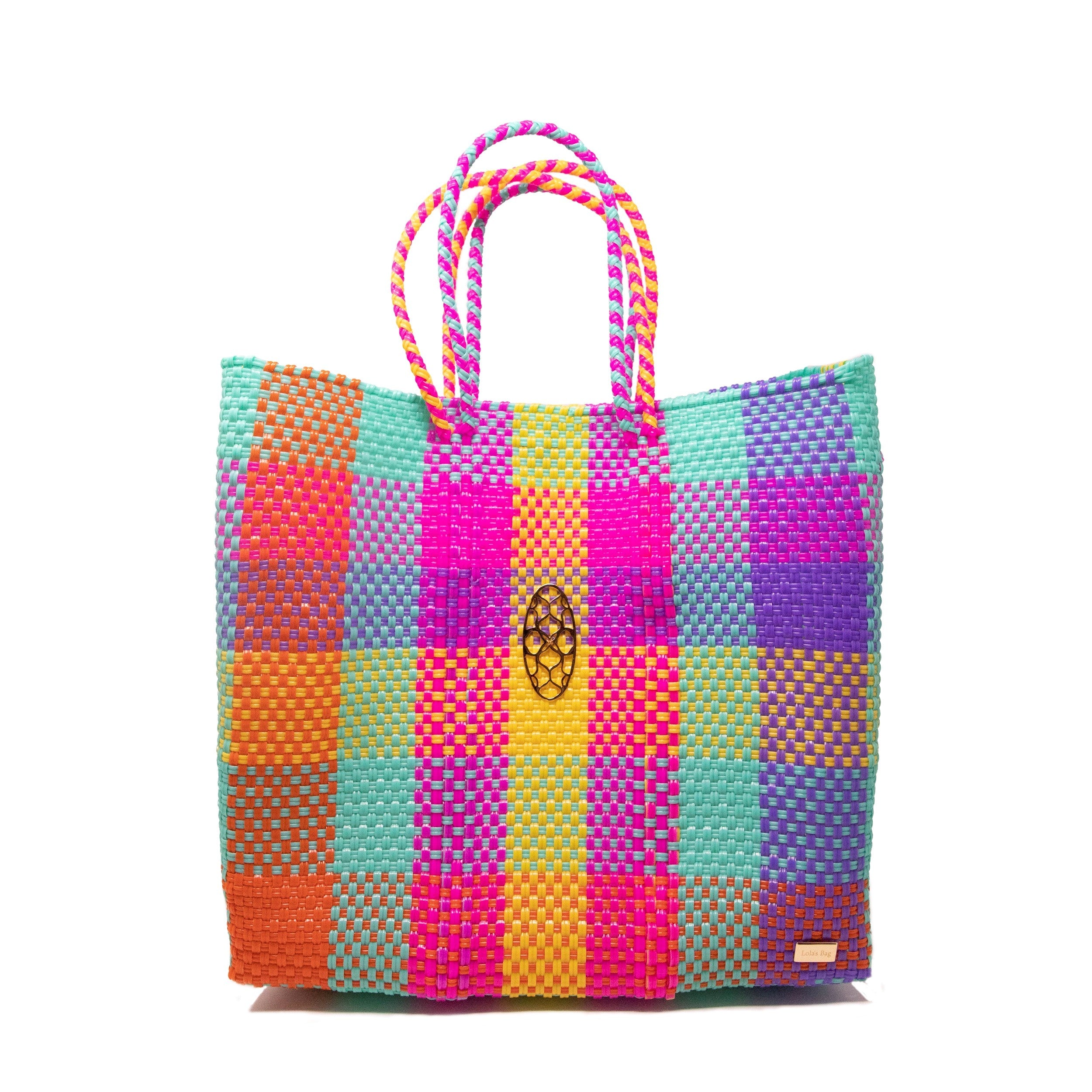 Women’s Medium Square Colorful Tote Bag Rs Medium Lolas Bag