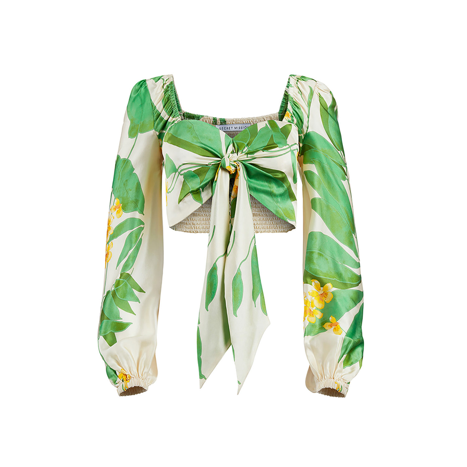 Women’s Natalie Green Tropical Top - Silk Extra Small Secret Mission