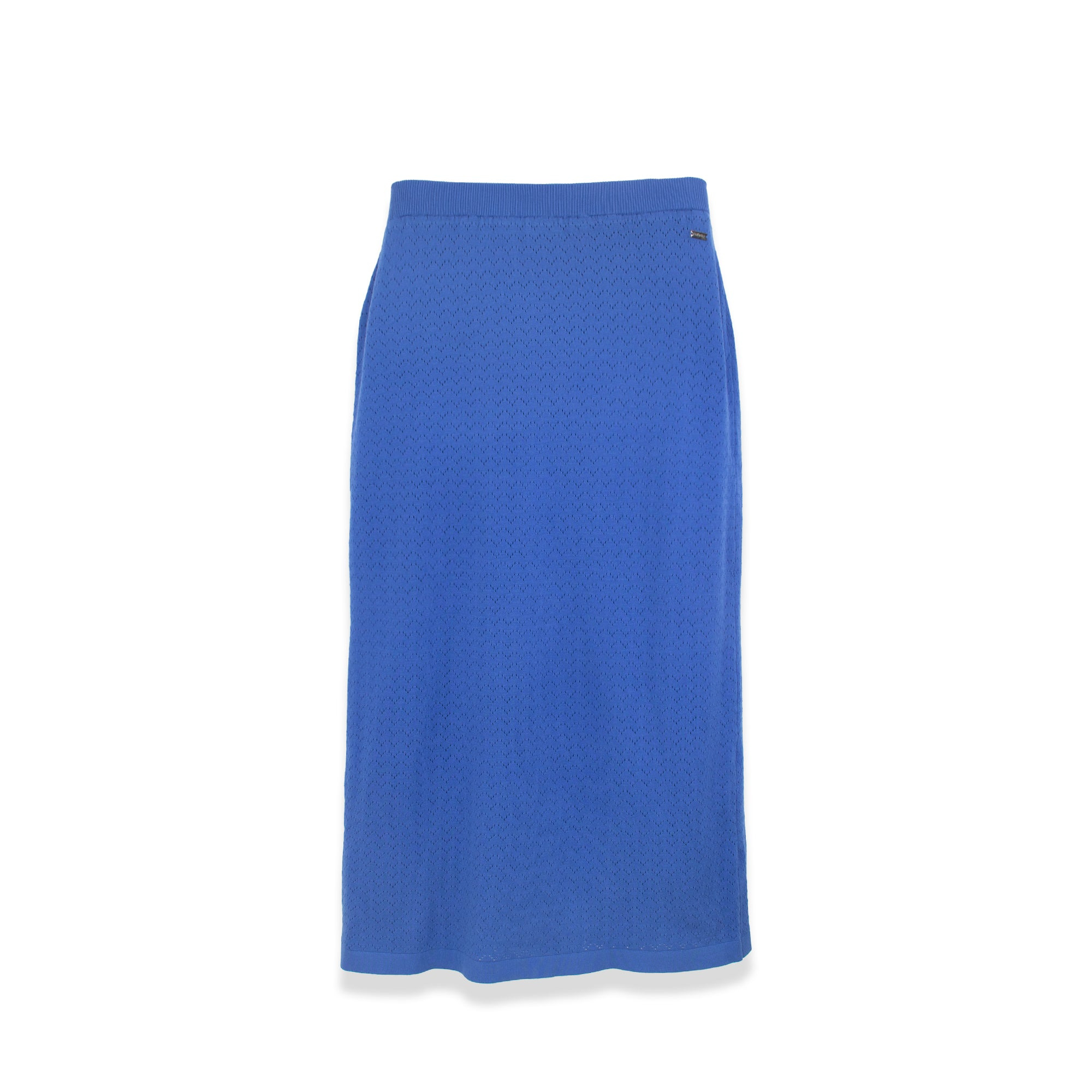 Profile Nyc Women's Blue Eyelet Knit Skirt In Blue