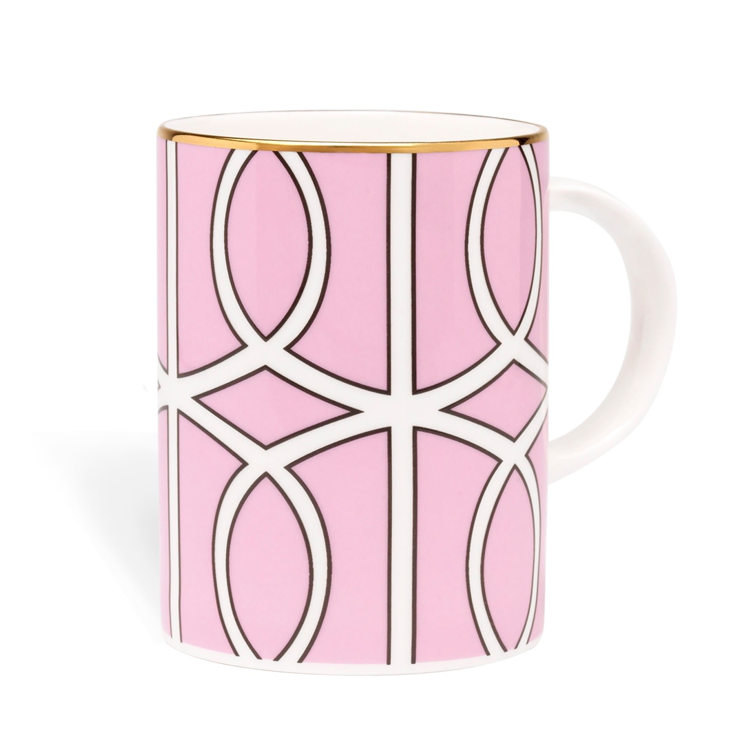 Black / Gold / Pink Loop Pink White Mug O. w. London