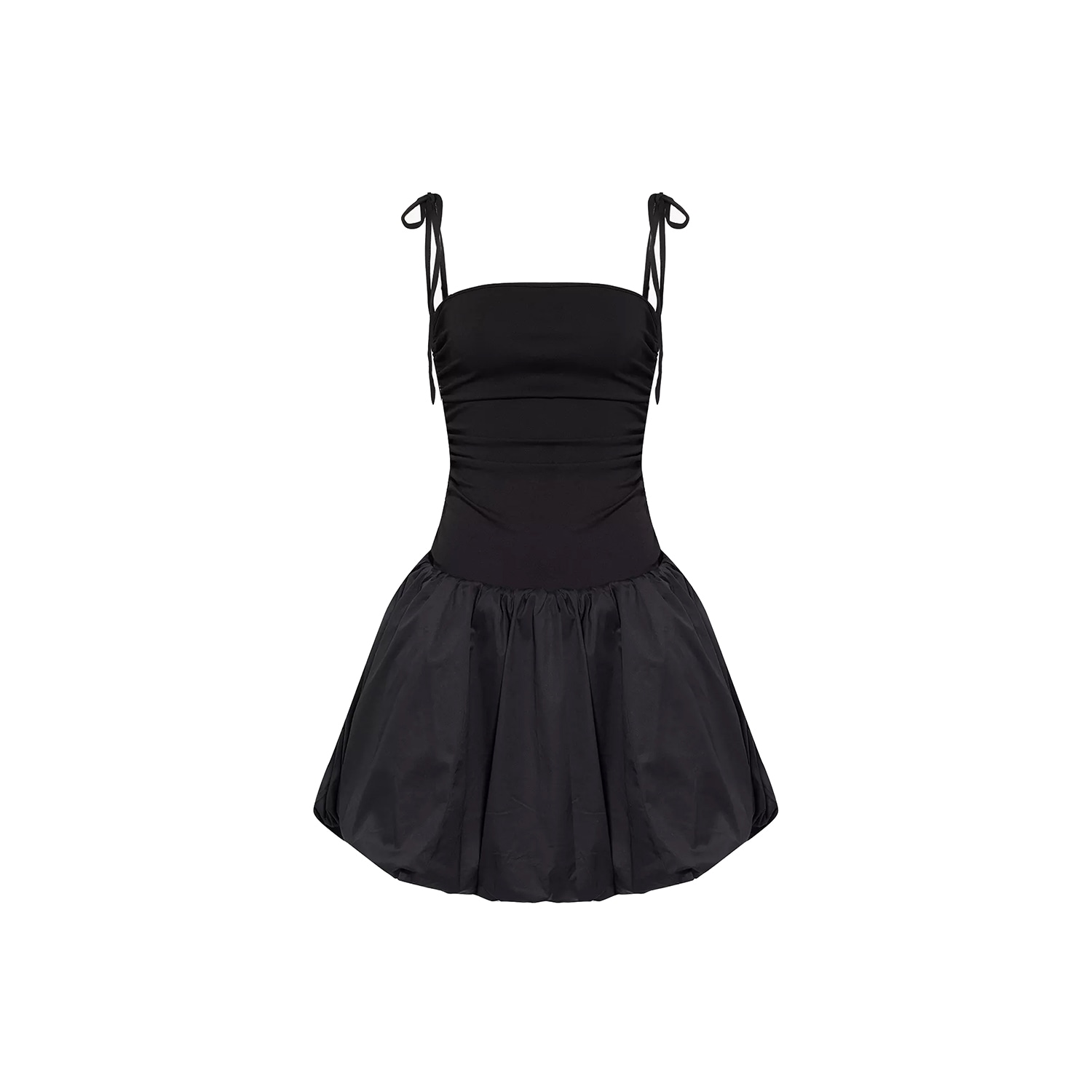 Amy Lynn Alexa Shoulder Tie Mini Dress In Black In Black