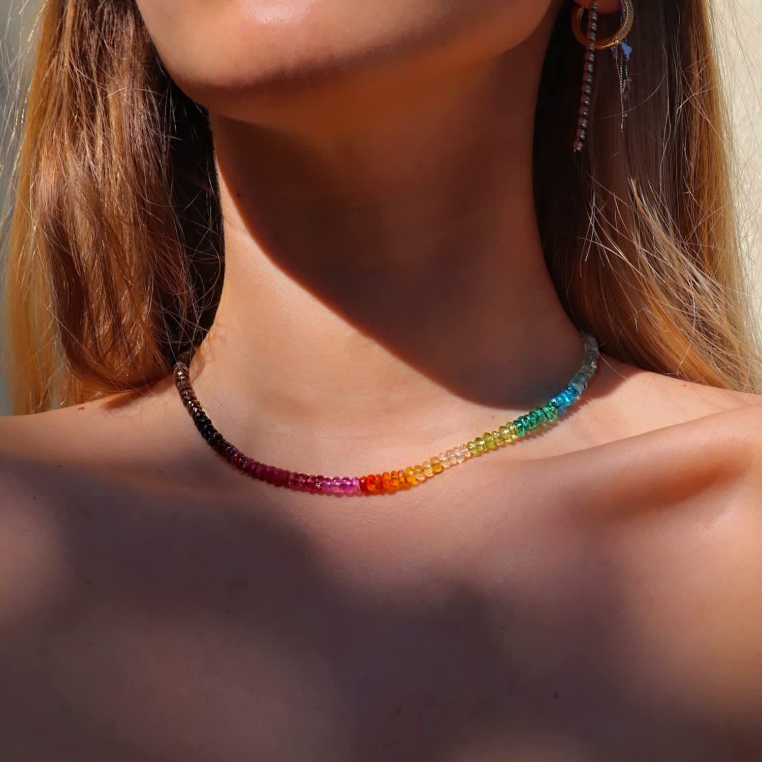 Rainbow Choker With Precious Gemstones | MINERALGEMS ✩ STUDIO