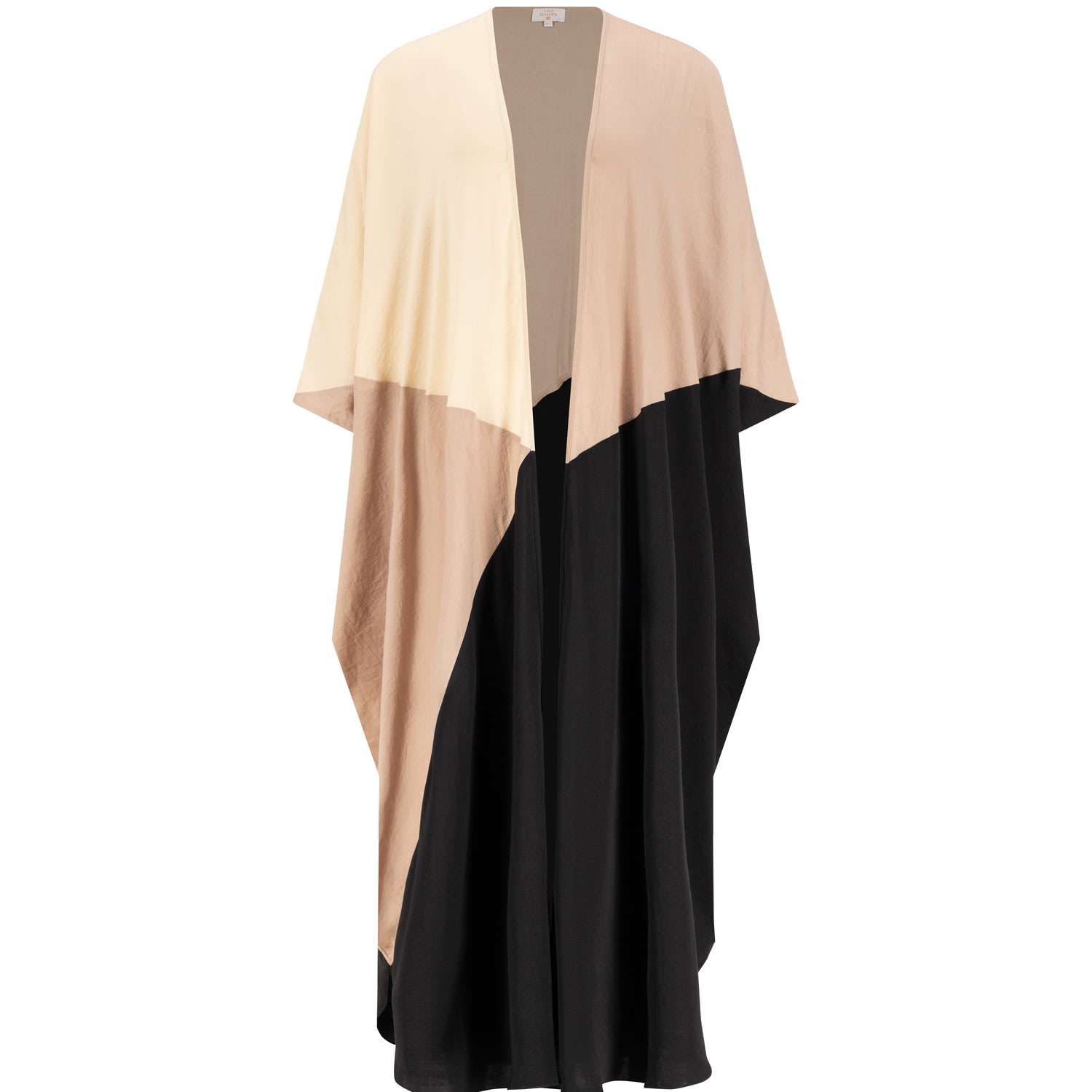 Women’s Trio Color Mariposa Cut Abaya With Geometric Seam One Size Azzalia