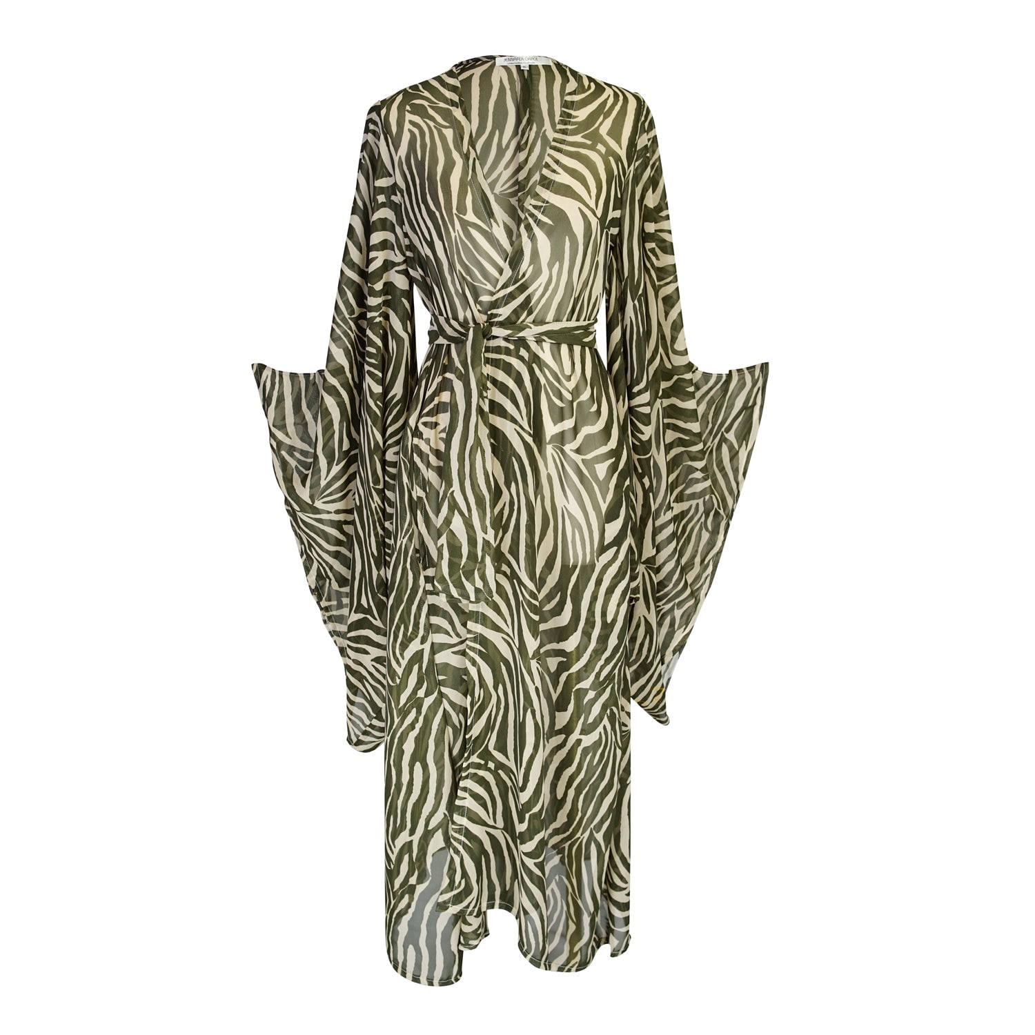 Jennafer Grace Women's Green Zanzibar Kimono In Gray