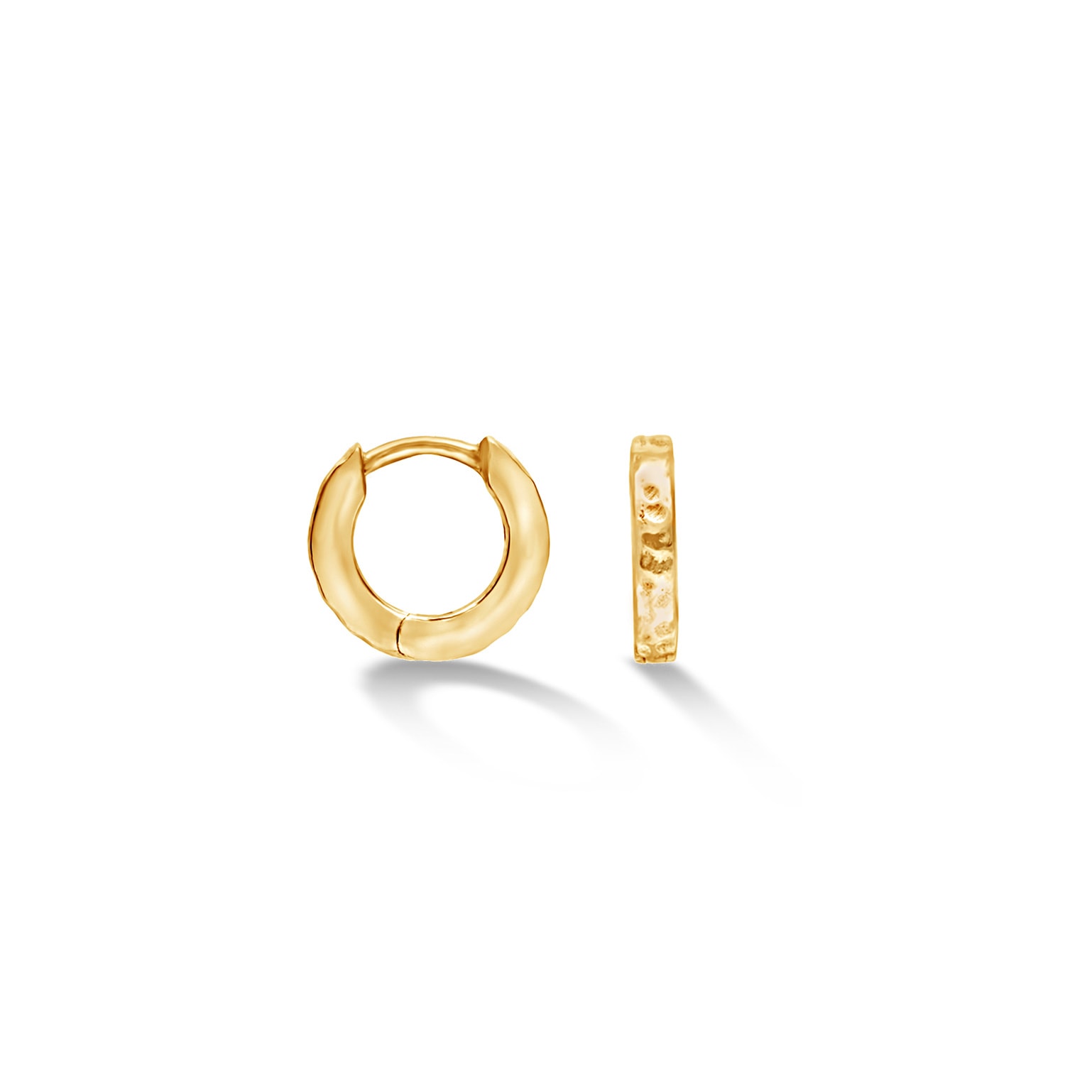 Dower & Hall Women's Small Hammered Huggie Hoops In Gold Vermeil In Gold
