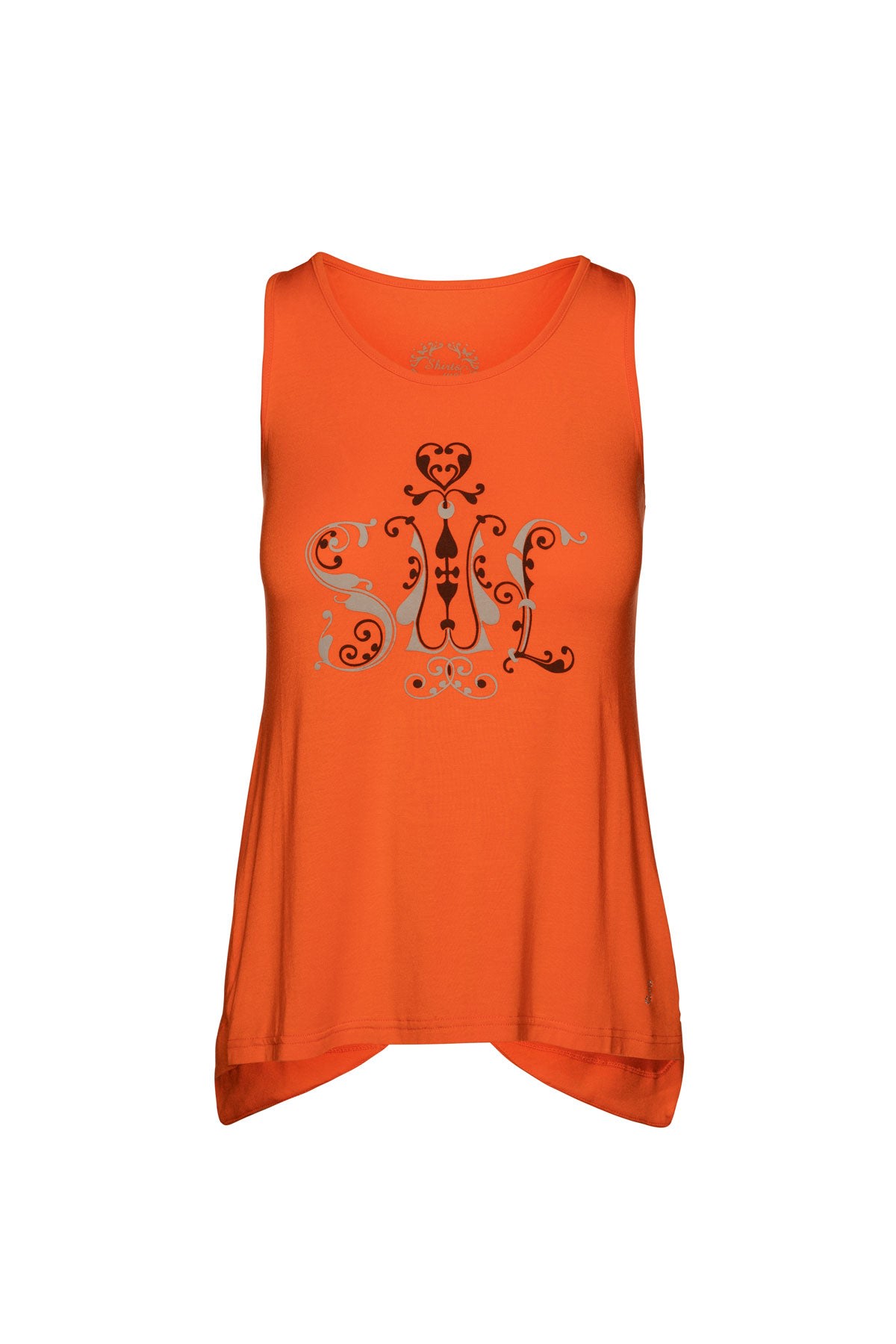 Conquista Women's Yellow / Orange Racer Back Print Top In Orange In Yellow/orange