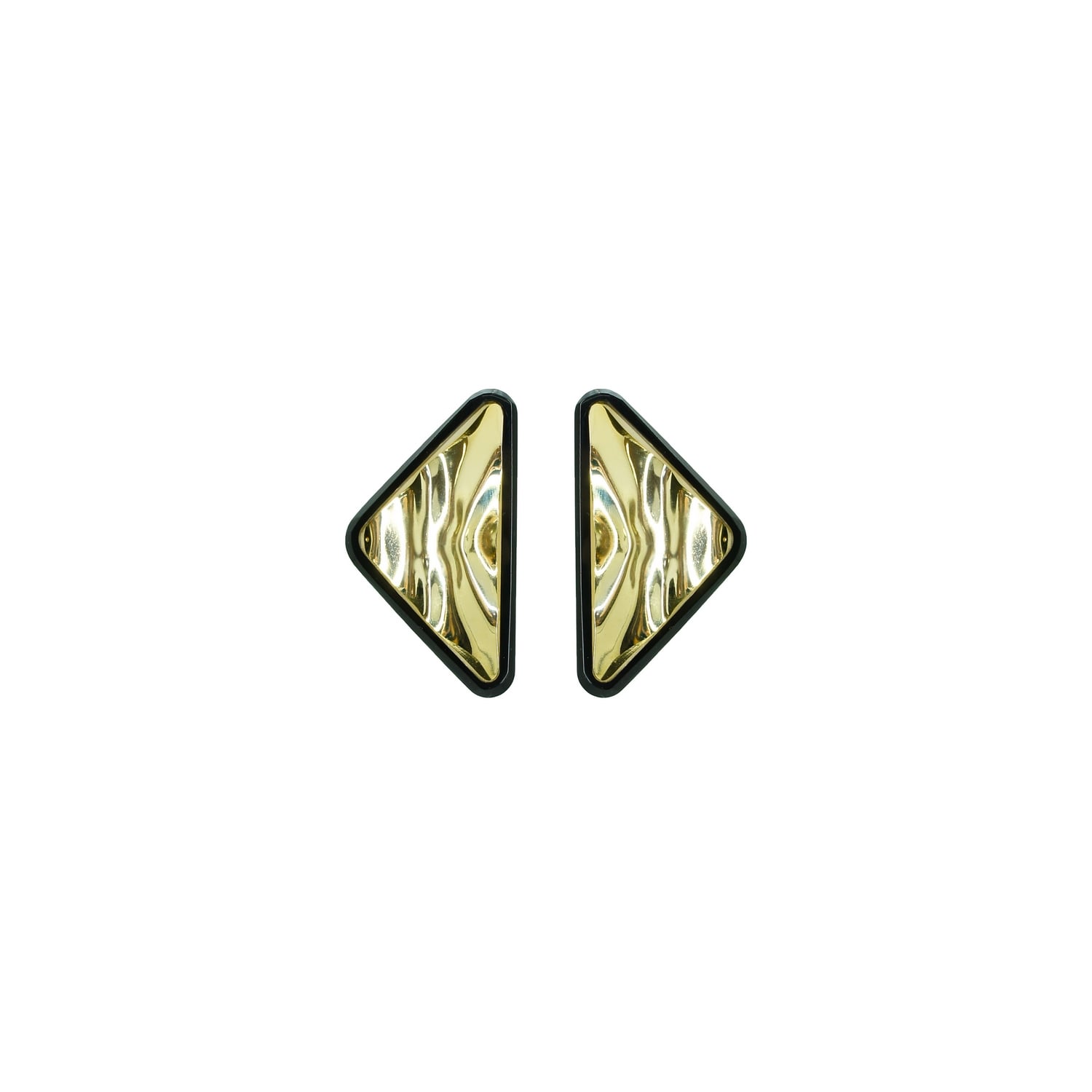 Gissa Bicalho Women's Gold / Black Handmade Acrylic Earring Dune Triangle