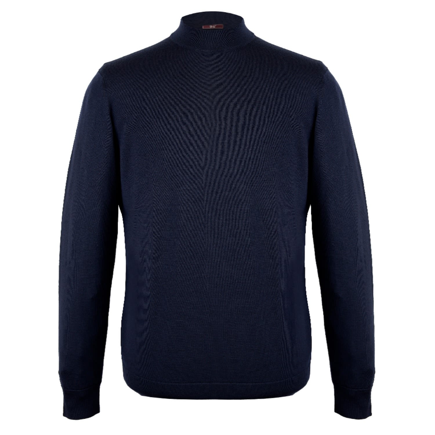 David Wej Men's Blue Dennis Merino Wool Mock Turtle Neck Jumper - Navy In Blue