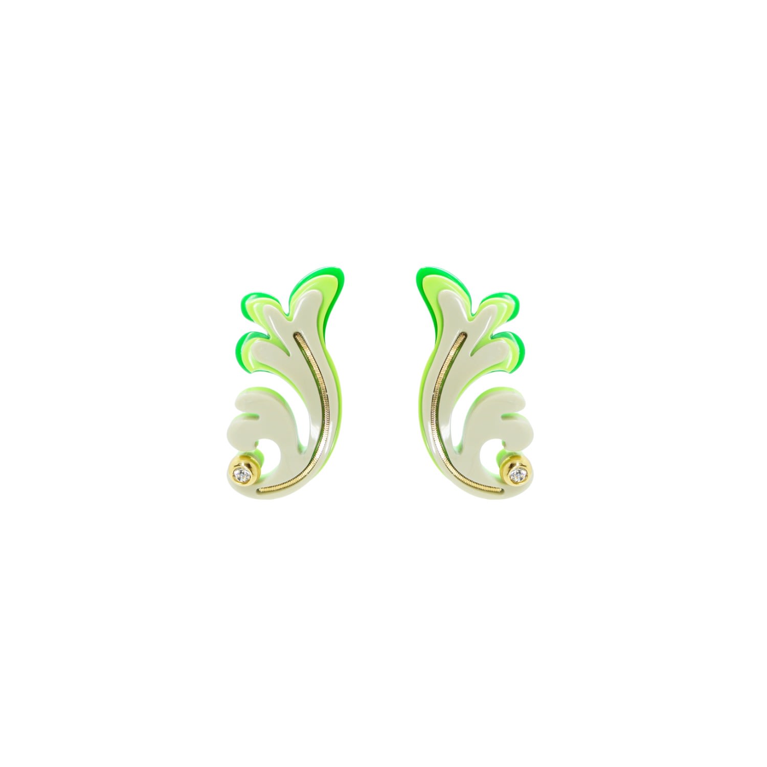 Gissa Bicalho Women's Neutrals Acrylic Handmade Earring Rosebush Clay
