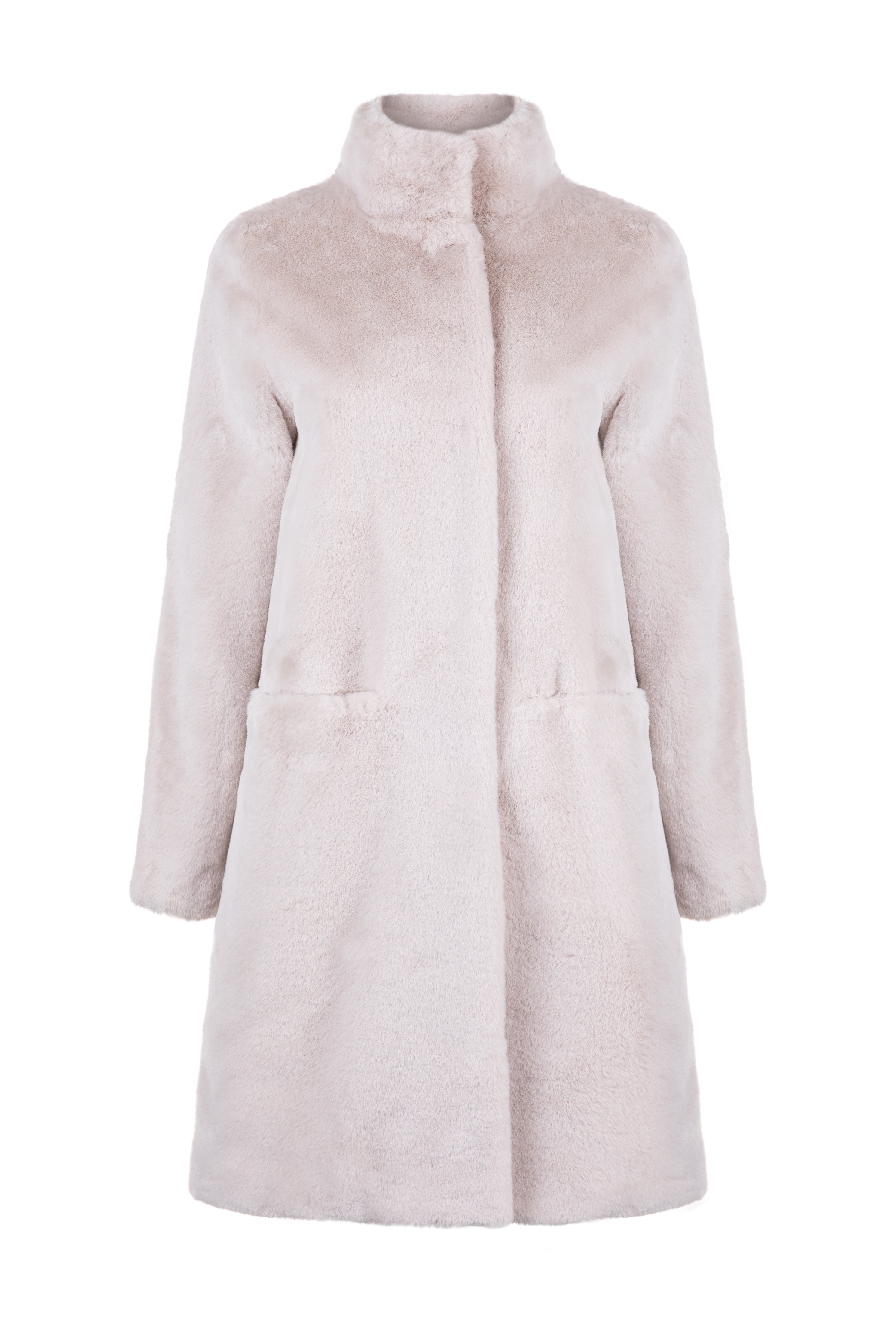 Women’s Neutrals Bette Lighterweight Faux Fur Coat Pale Blush Extra Small Issy London