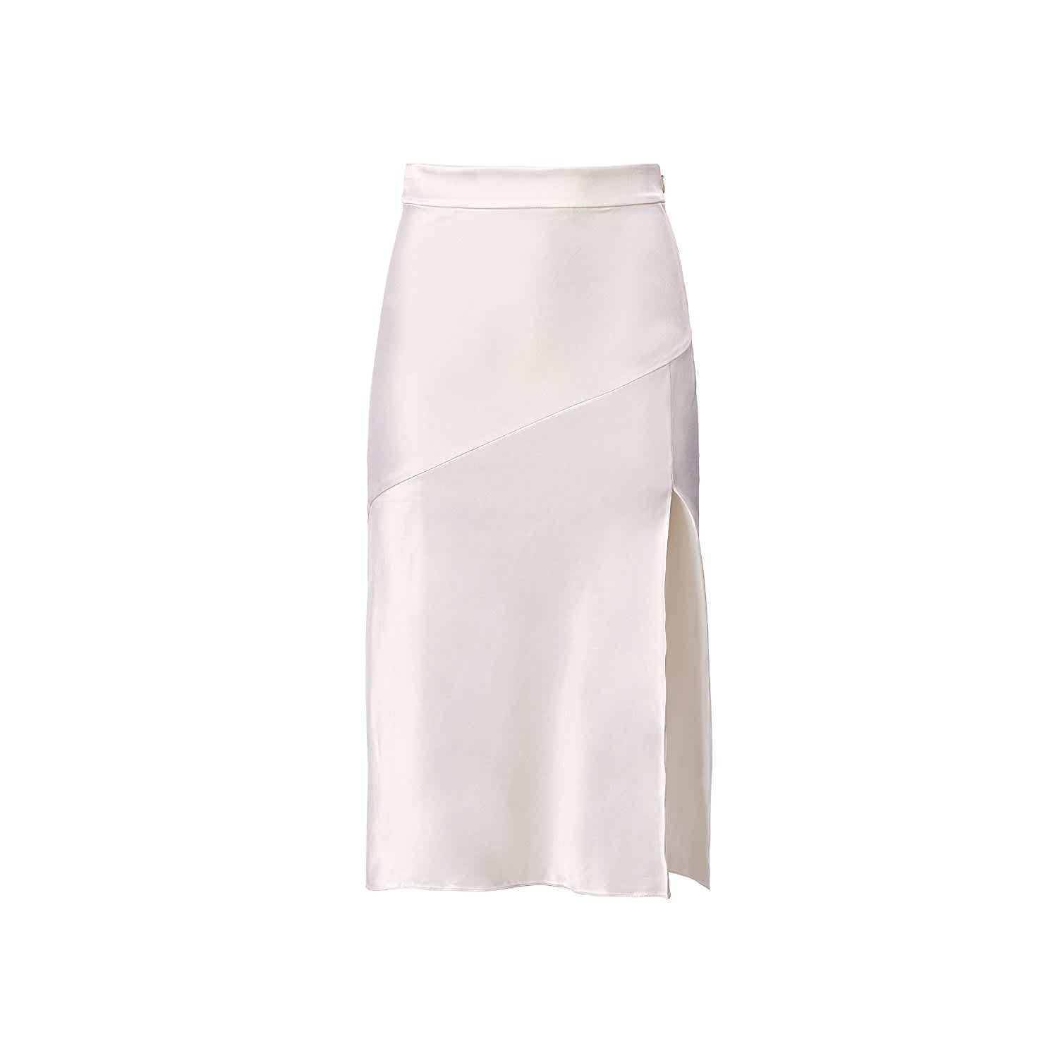 スカート SEMI COUTURE Women Skirts Y5SM13A230 White Midi skirt with lace, White - Sisley