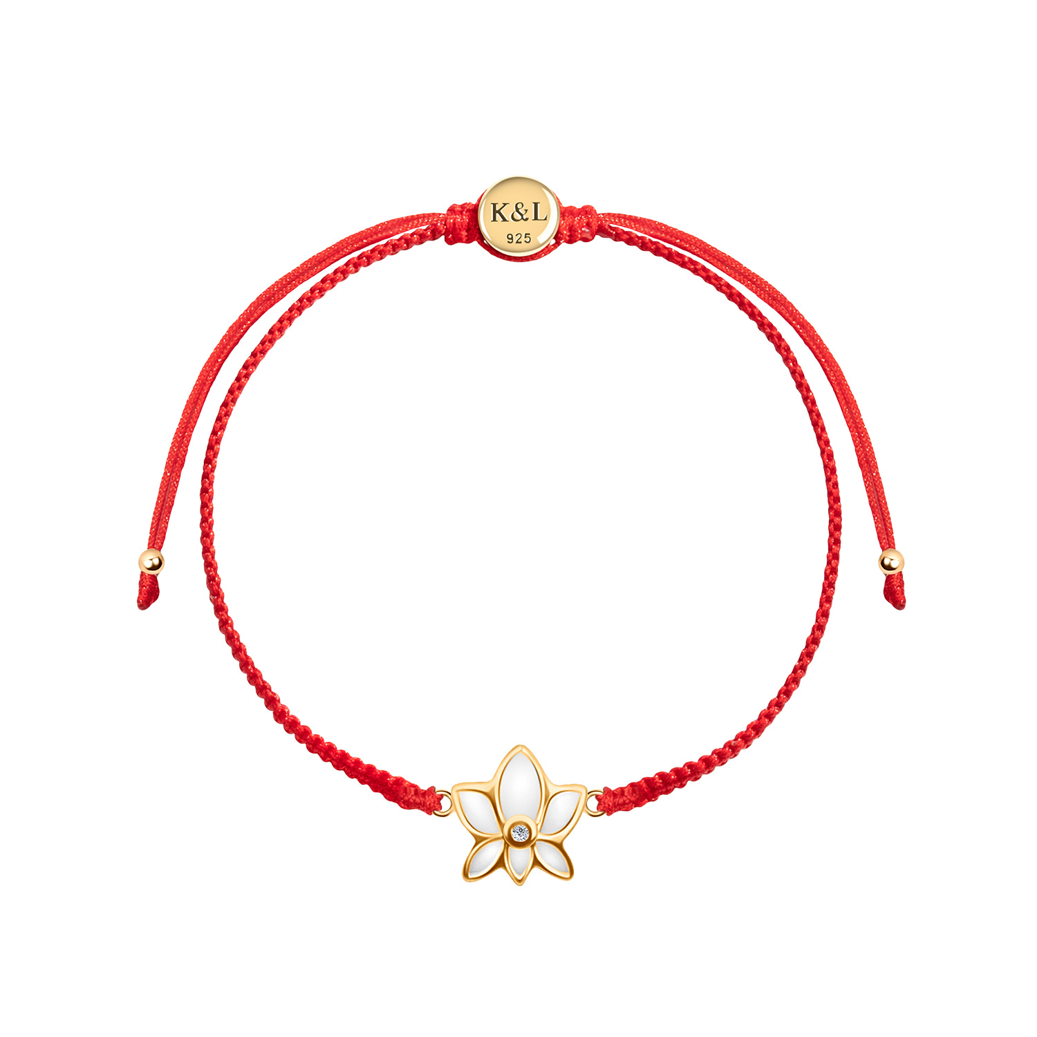 Karma And Luck Women's Obstacle Crusher - Red String Lotus Charm Bracelet