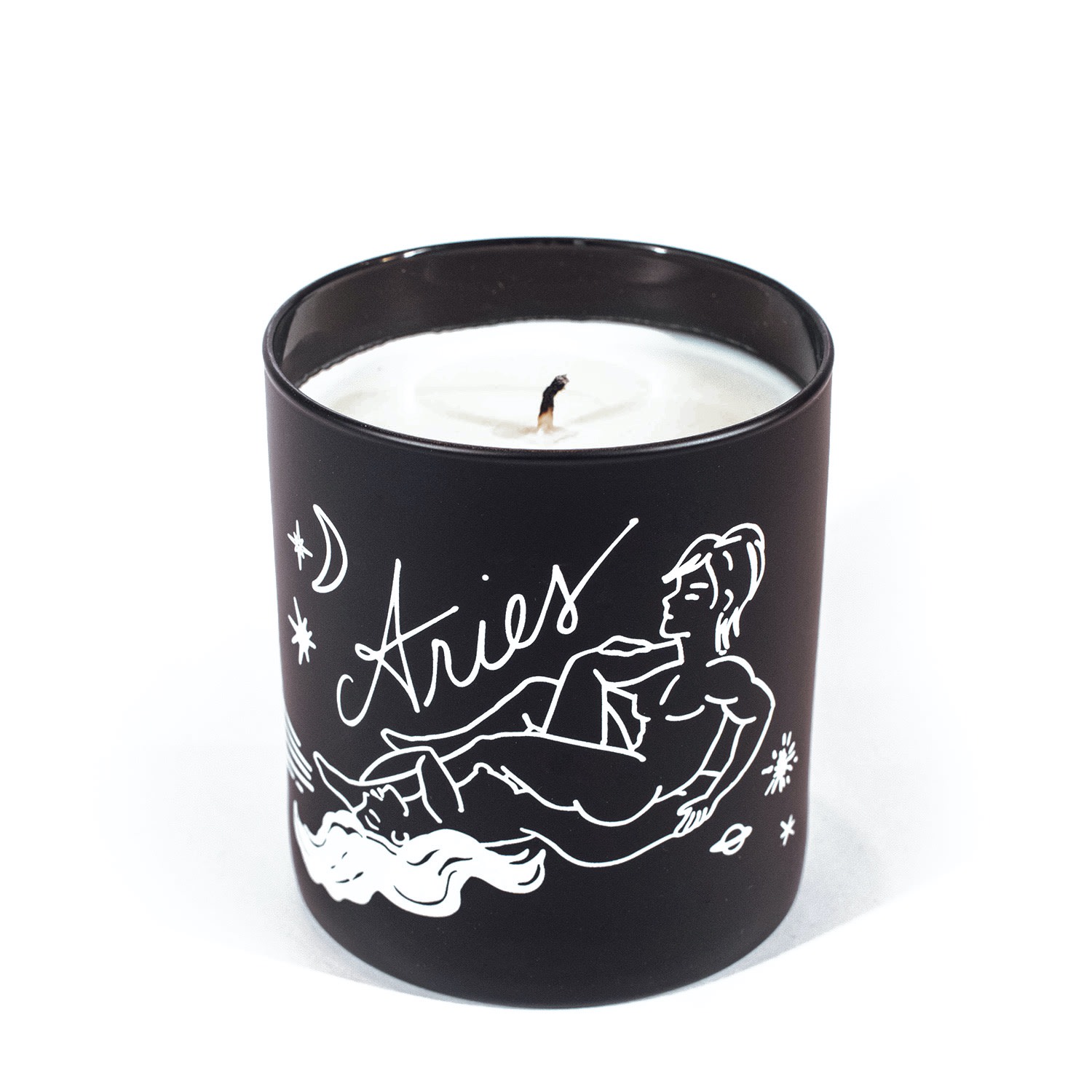 Black Cake Aries Zodiac Horoscope Massage Candle In Black/orange