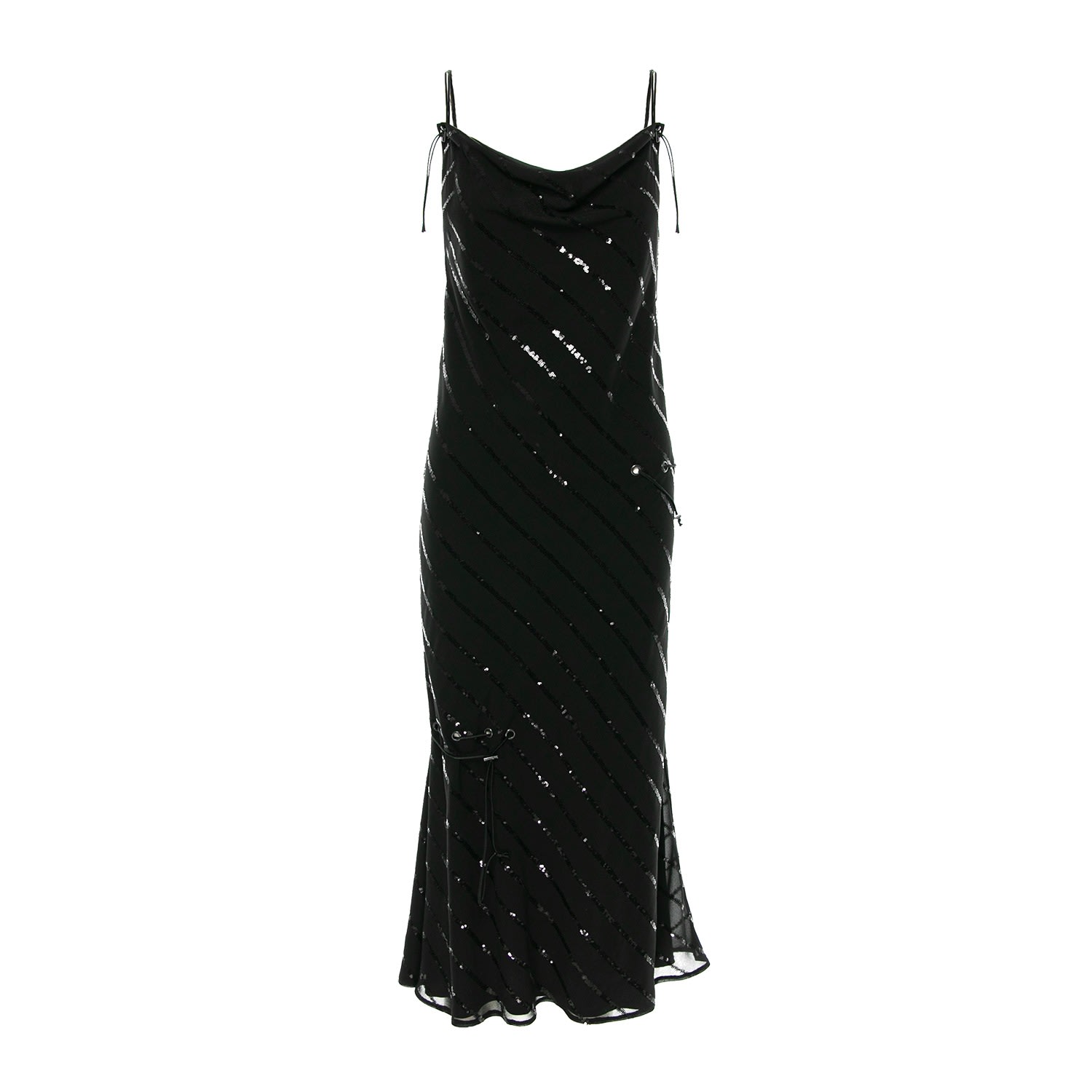 Silvia Serban Women's Black 3 Lengths Veil & Sequins Dress In Black