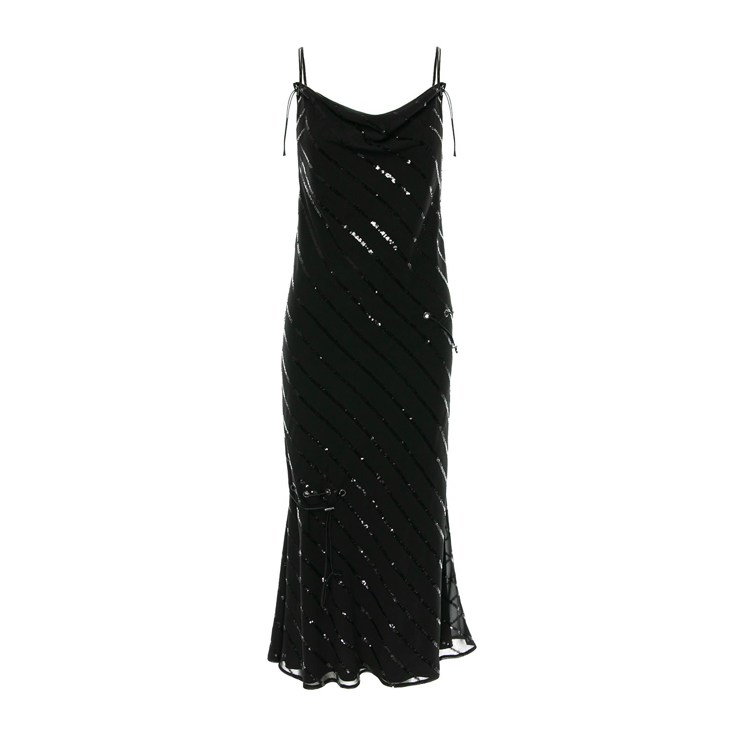 Women’s Black 3 Lengths Veil & Sequins Dress Small Silvia Serban