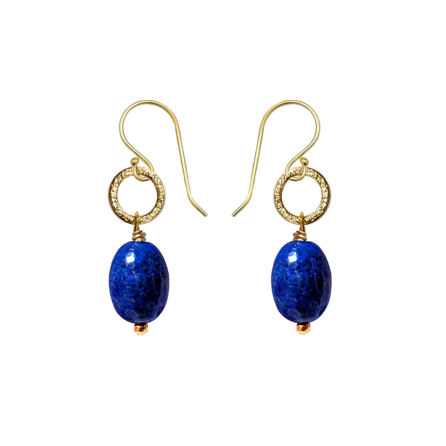 Women’s Blue Gita Oval Lapis Lazuli Drop Earrings | Mirabelle Jewellery