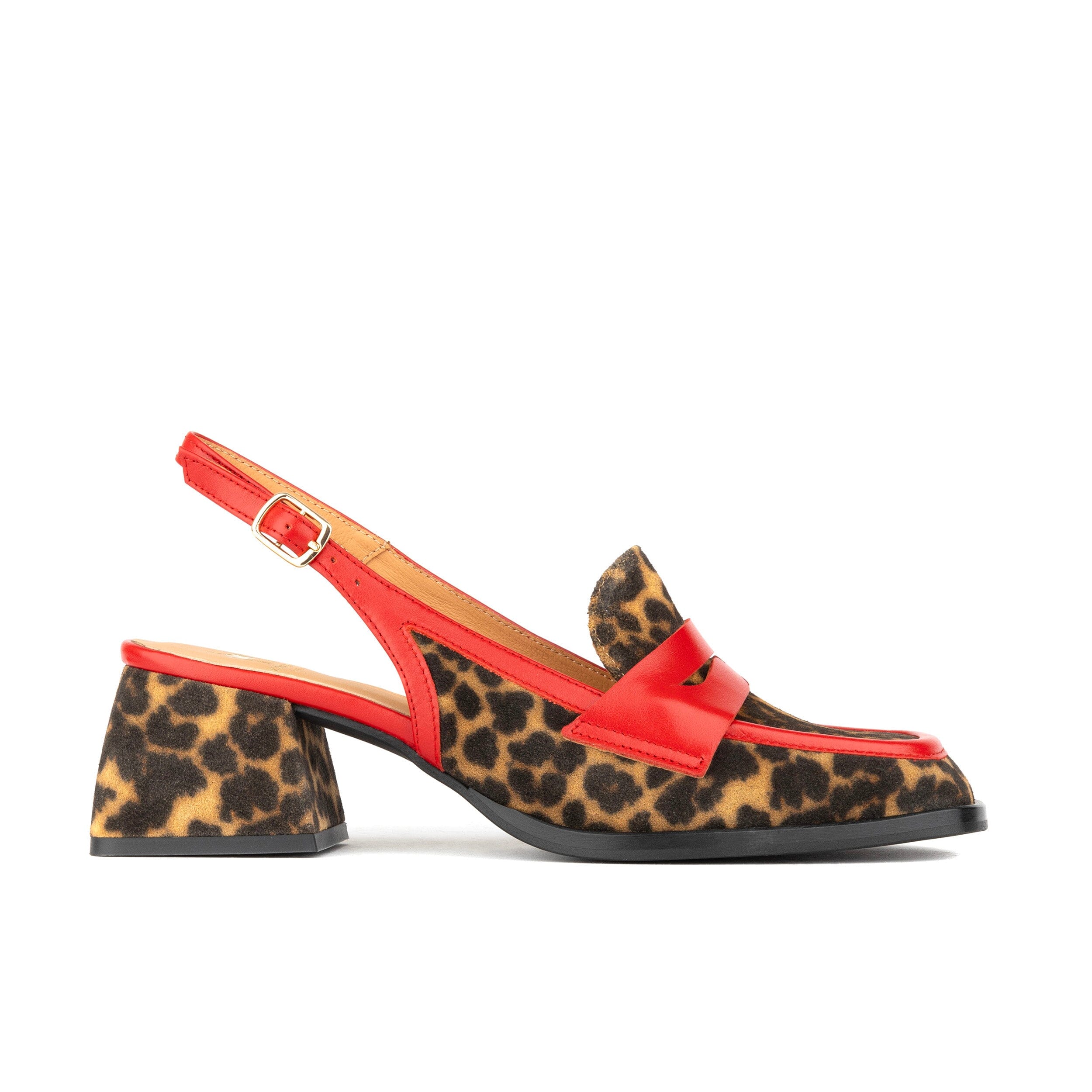 Embassy London Usa Women's Brown / Red Diana - Leopard & Red In Multi