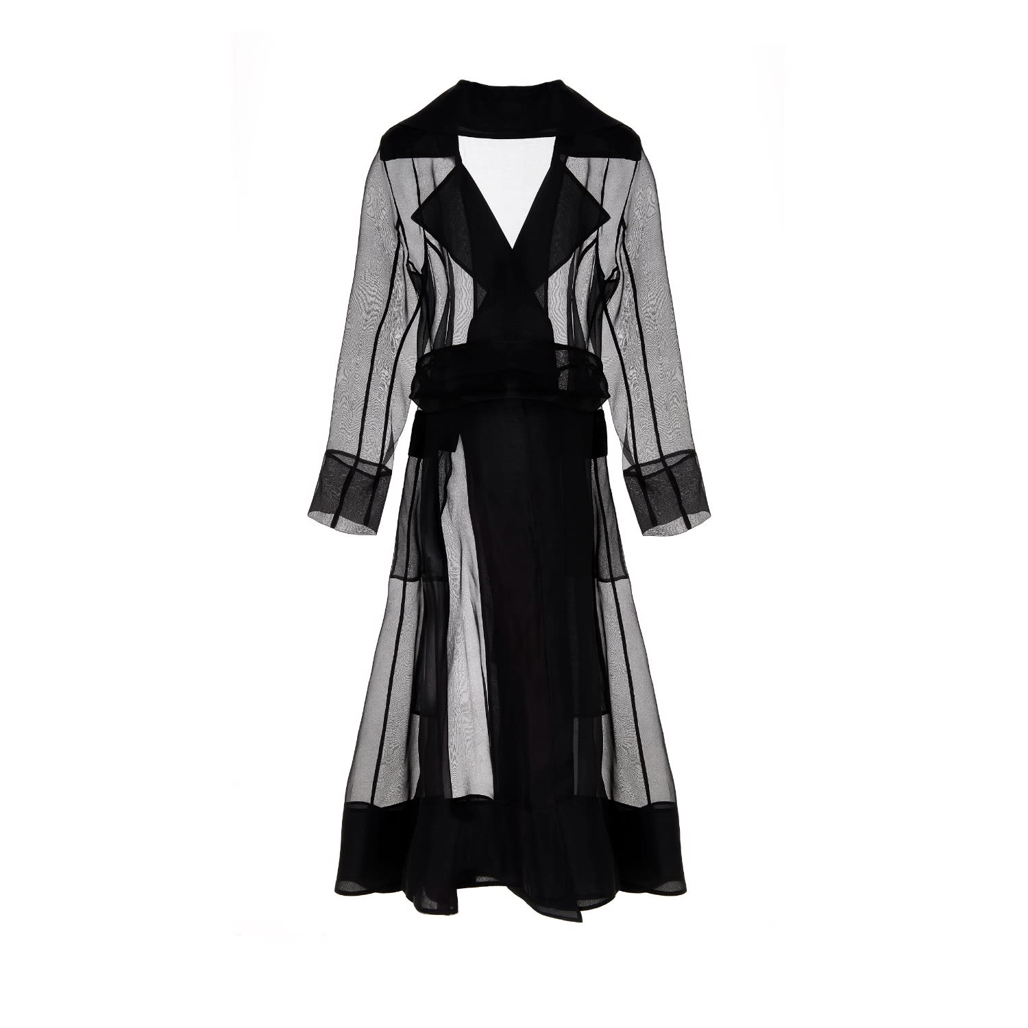 Organza trench coat black sales