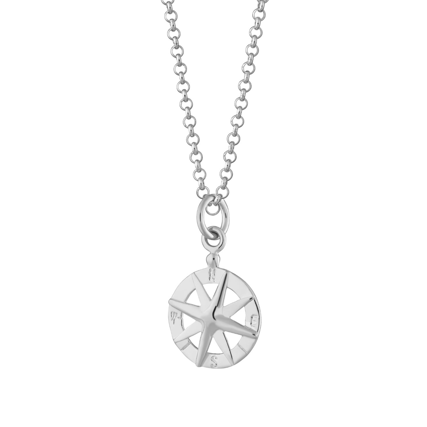 Women’s Sterling Silver Compass Necklace Lily Charmed