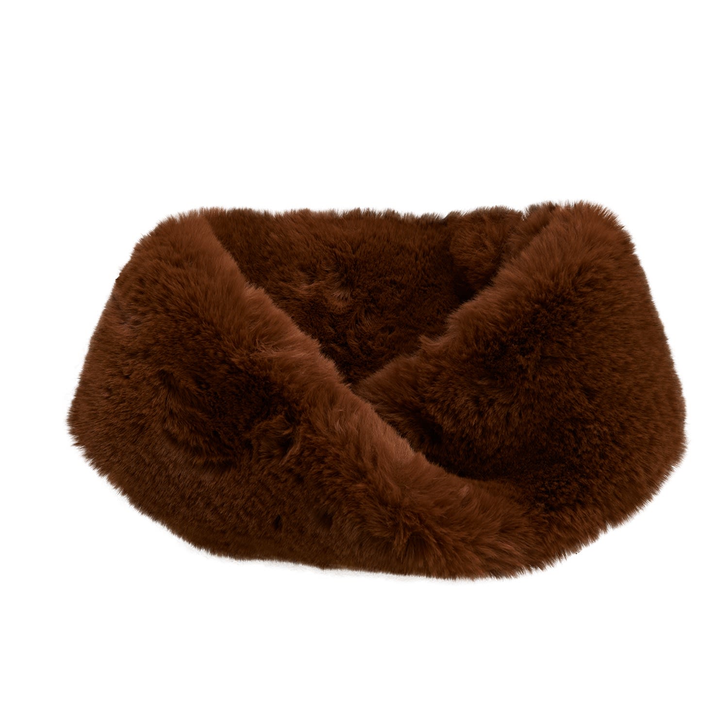 N'onat Women's Alexa Faux Fur Collar Round Scarf & Cuff Set In Brown In Brown