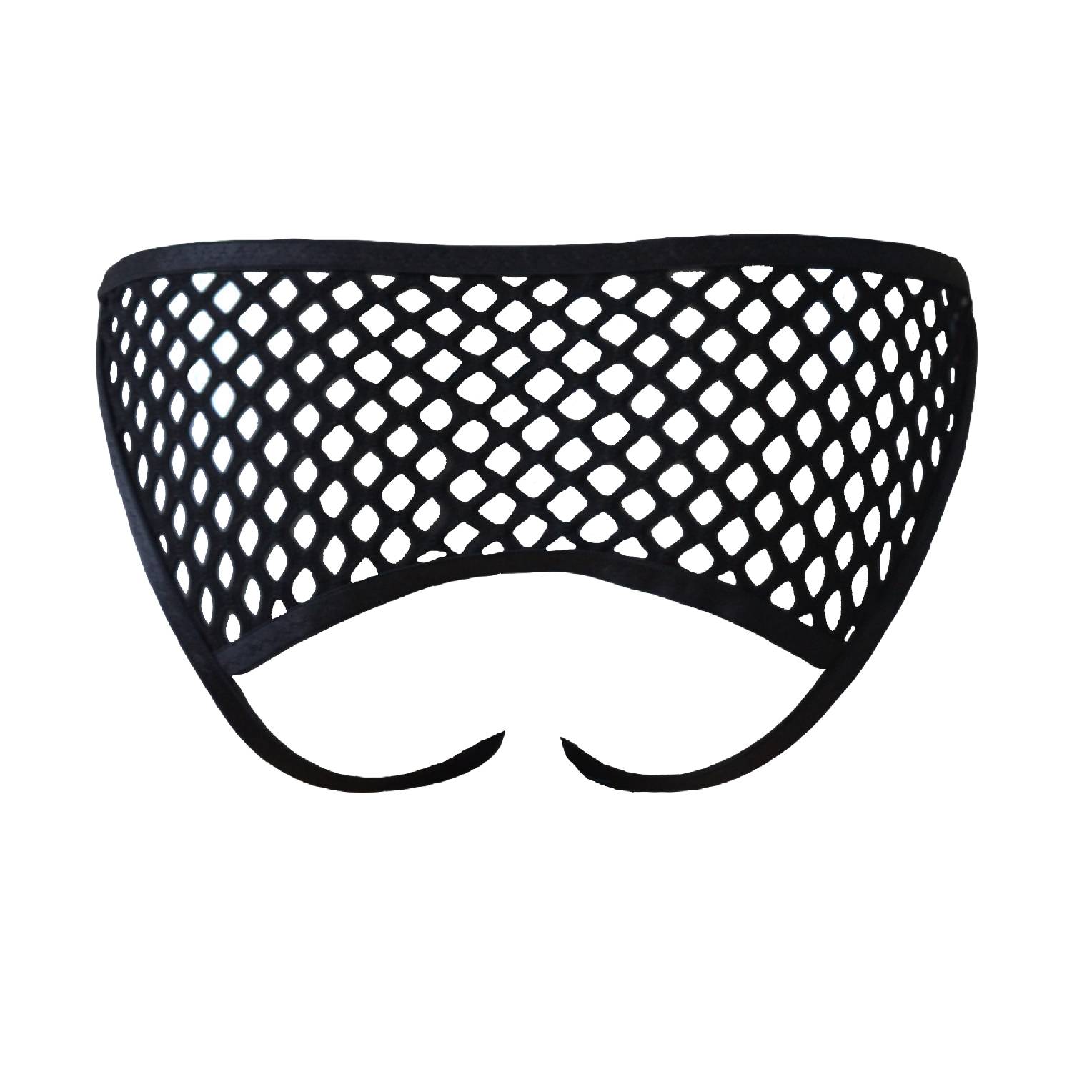 Hidden Beneath Women's Black Fishnet Crotchless Brief In Black