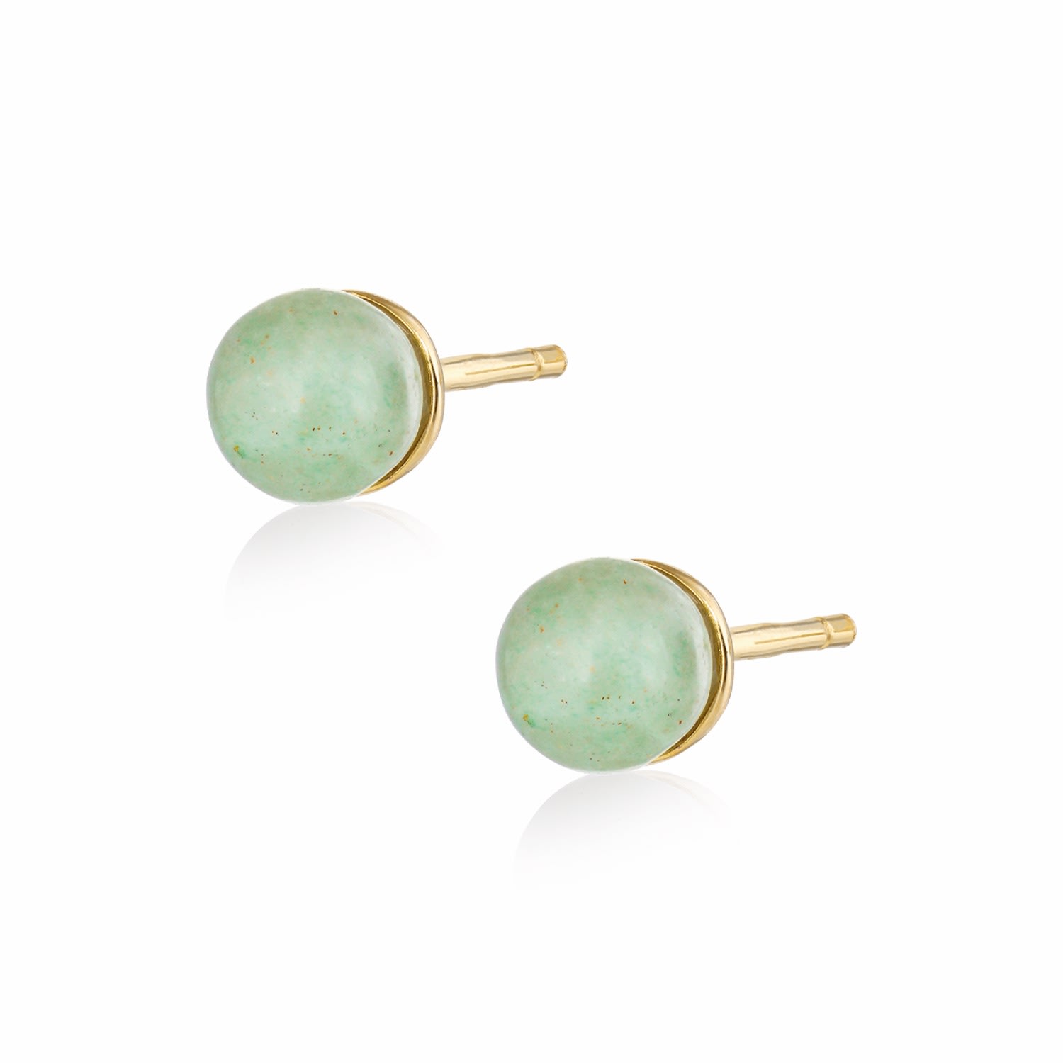 Alura Copenhagen Jewellery Women's Green / Gold Ocean Earstud With Aventurine In Multi