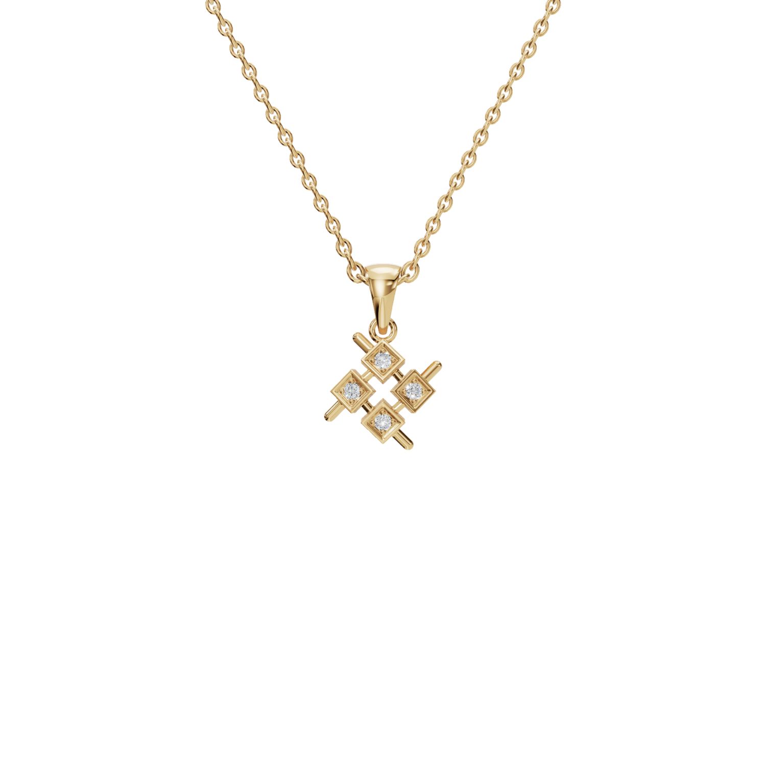 Aya Fine Jewelry Women's White / Yellow / Rose Gold Fourteen Kt Geometric Square Pendant