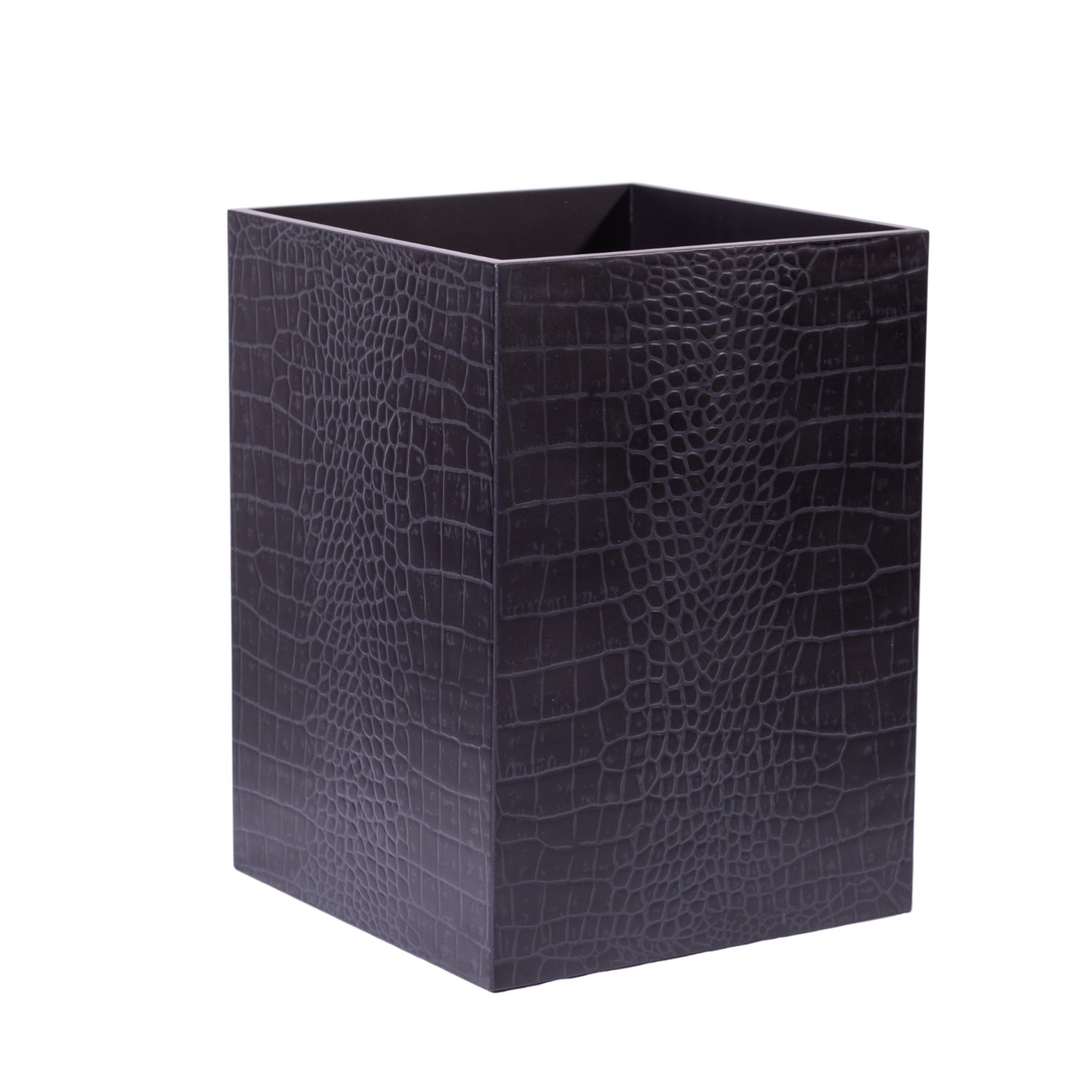 Black Chelsea Waste Paper Bin - Croc Noir Posh Trading Company