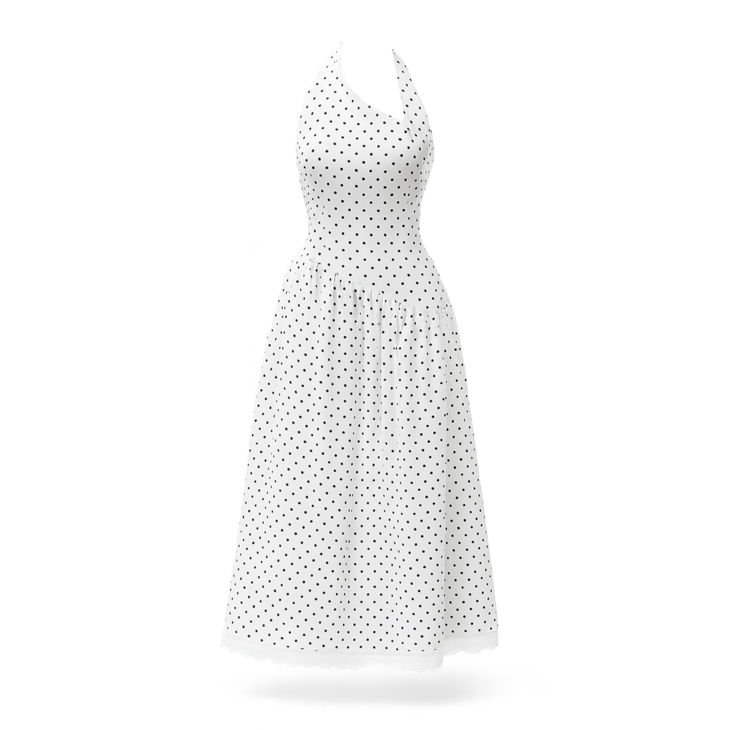Modista Thirty-one Women's Black / White Eve Ii Midi Polka Dot In Multi