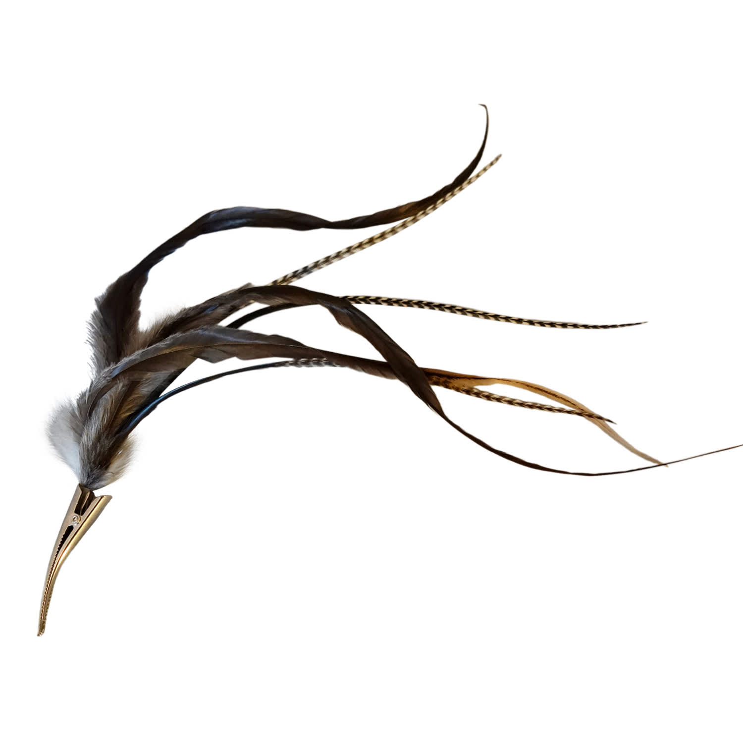 Women's Brown / Neutrals / Grey Feather Clip For Hair, Hats, Turbans, Lapel Neutrals | Romer Millinery
