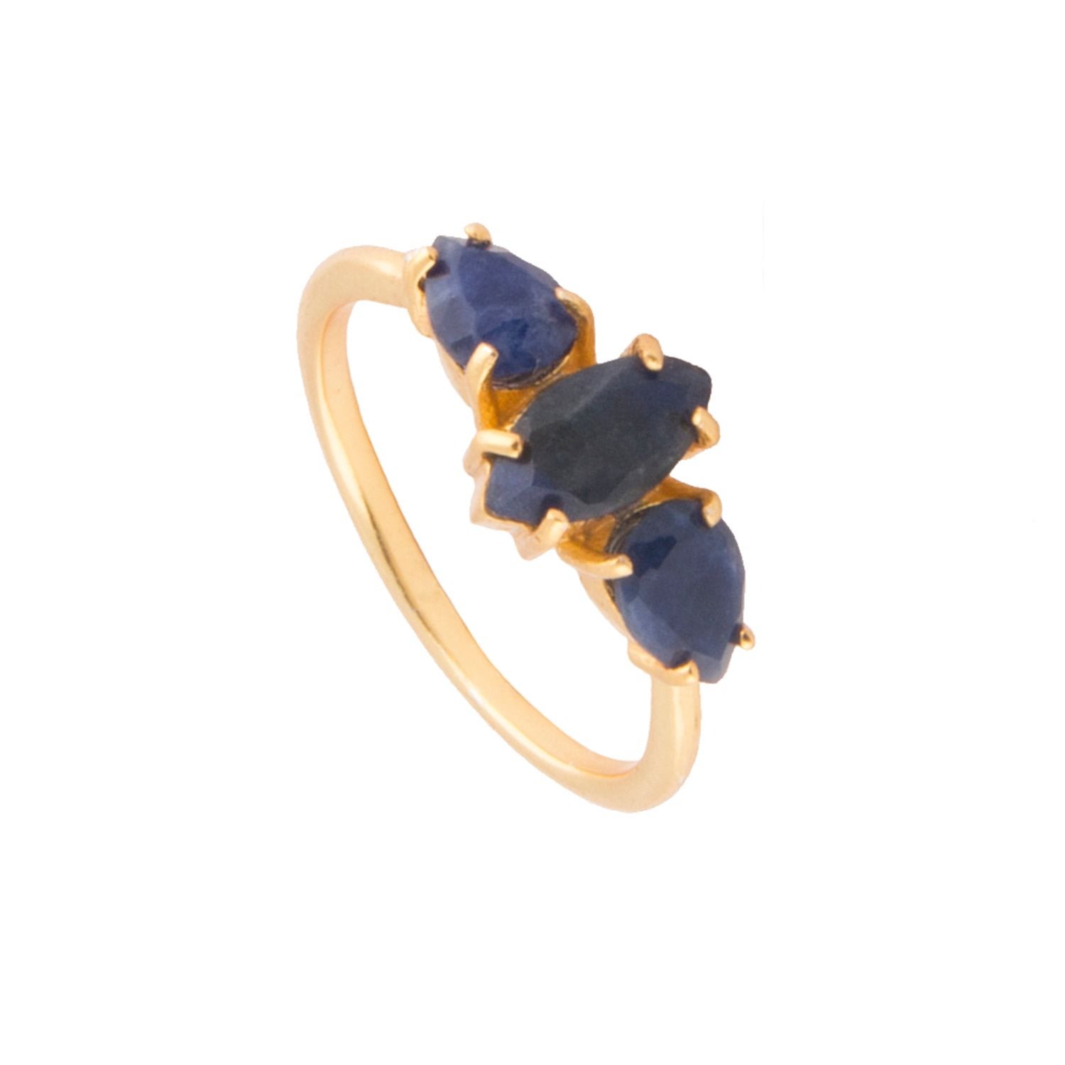 Women’s Blue / Gold Blue Goldplated Kasia Ring Lavani Jewels