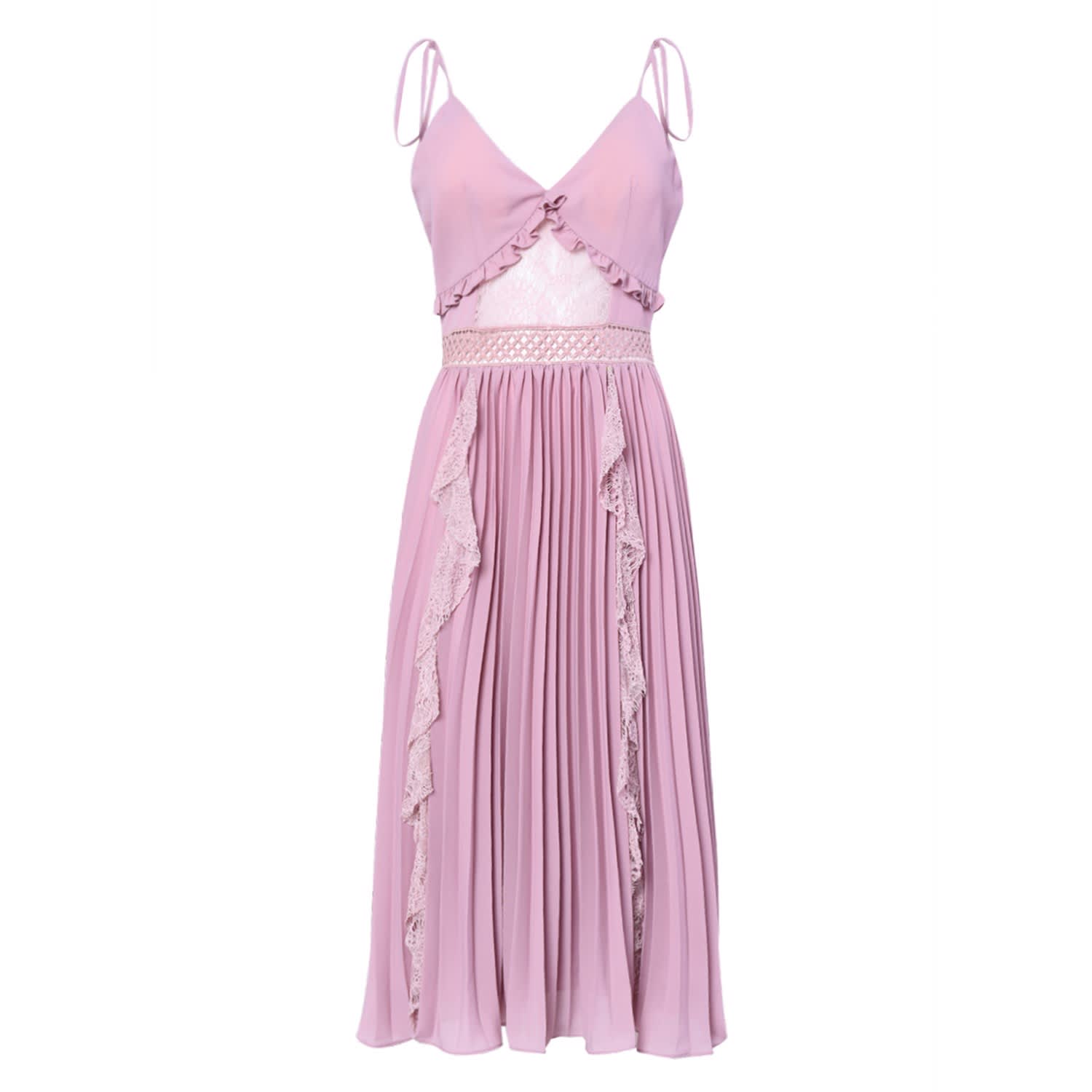 mauve pink midi dress