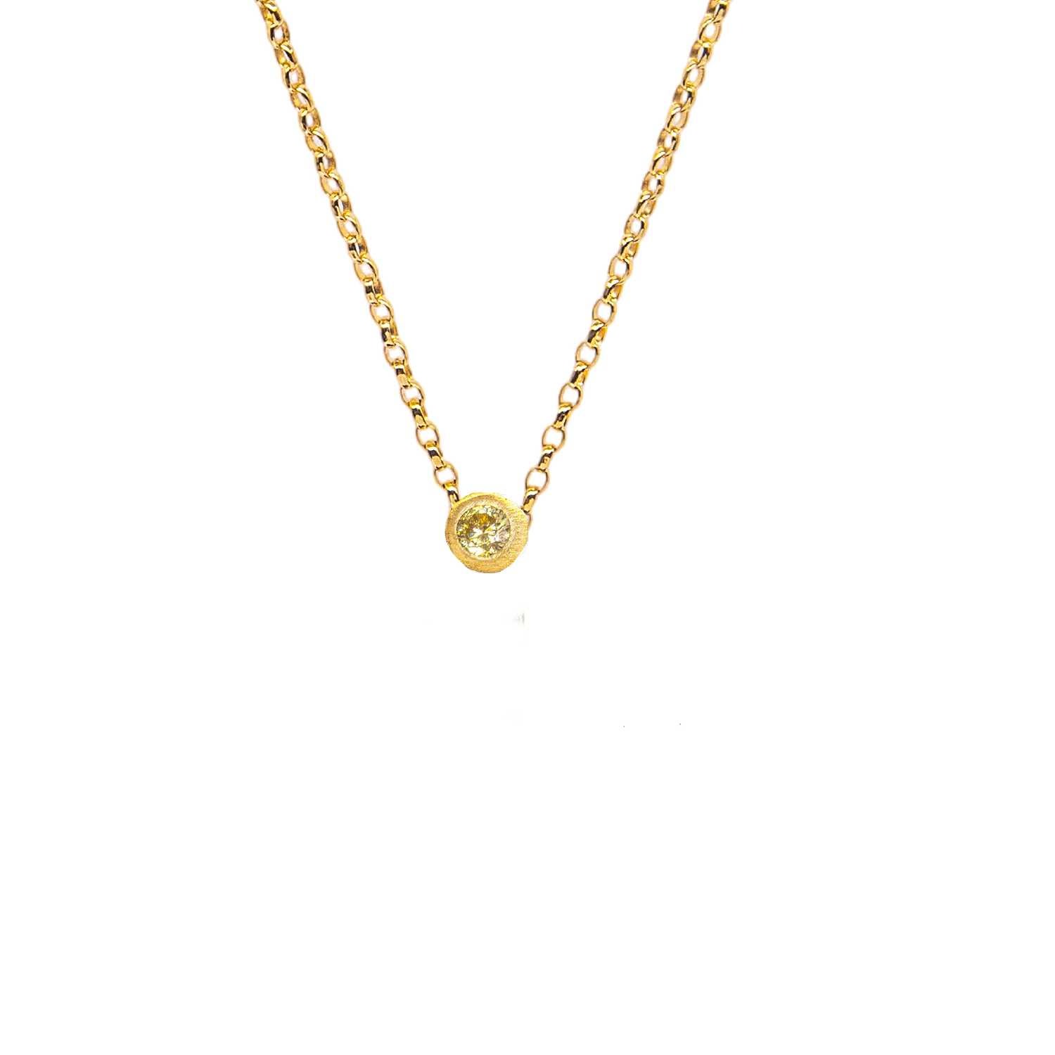 Women’s Gold Disco Dot Yellow Sapphire Solitaire Necklace Lily Flo Jewellery