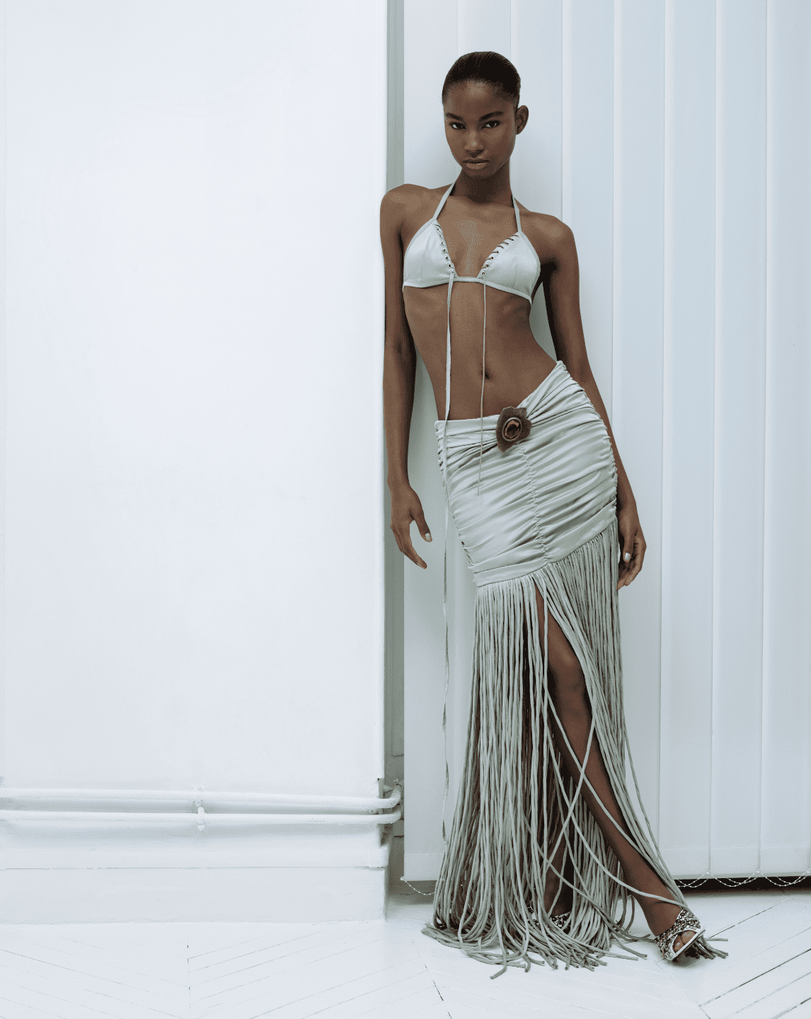 Fringe Detailed Mini Skirt | MAISON SEL | Wolf & Badger