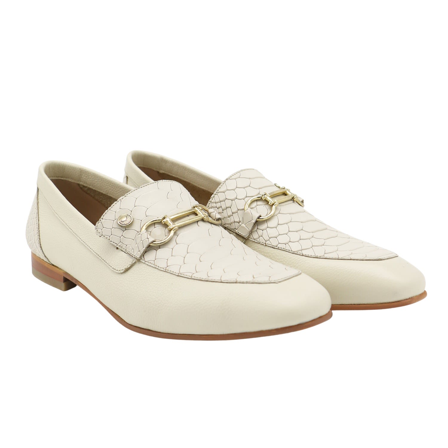 Women’s Natural Loafers In Ivory Leather 7 Uk Stivali New York