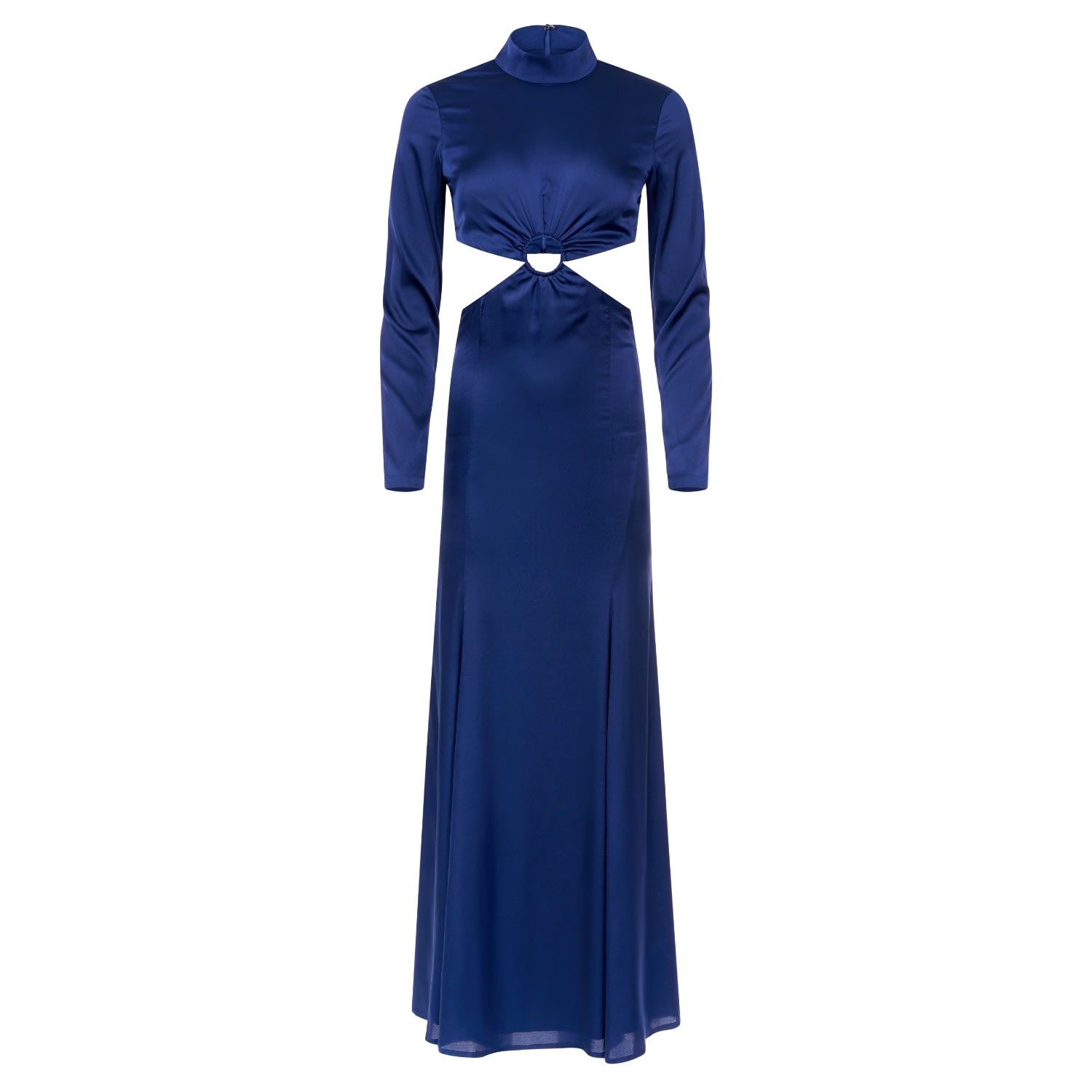 Women’s Oyin Cutout Satin Maxi Dress In Navy Blue Extra Small Lola Adu