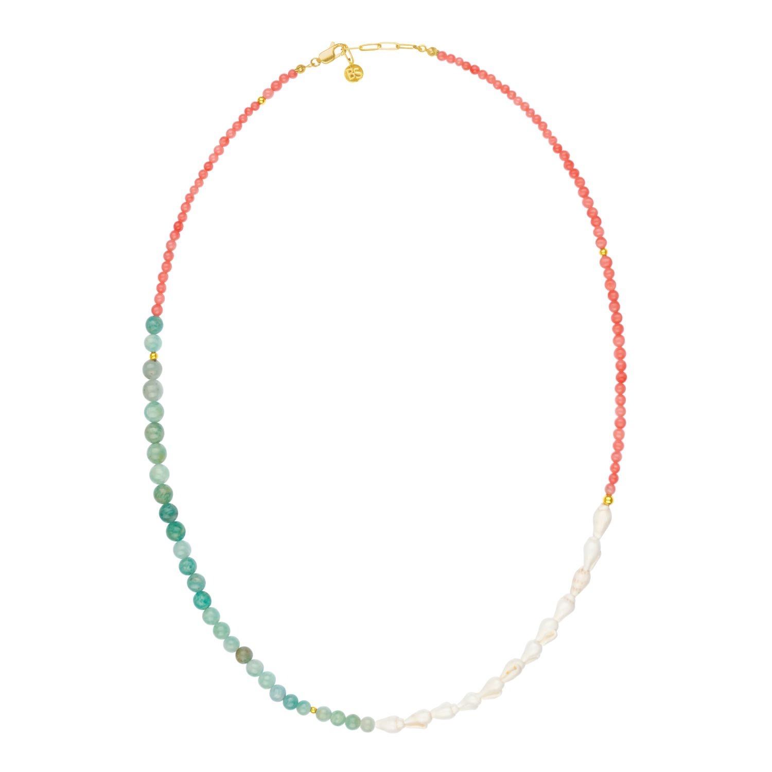 Women’s Gold / Green / Pink Travel South Necklace Bonjouk Studio