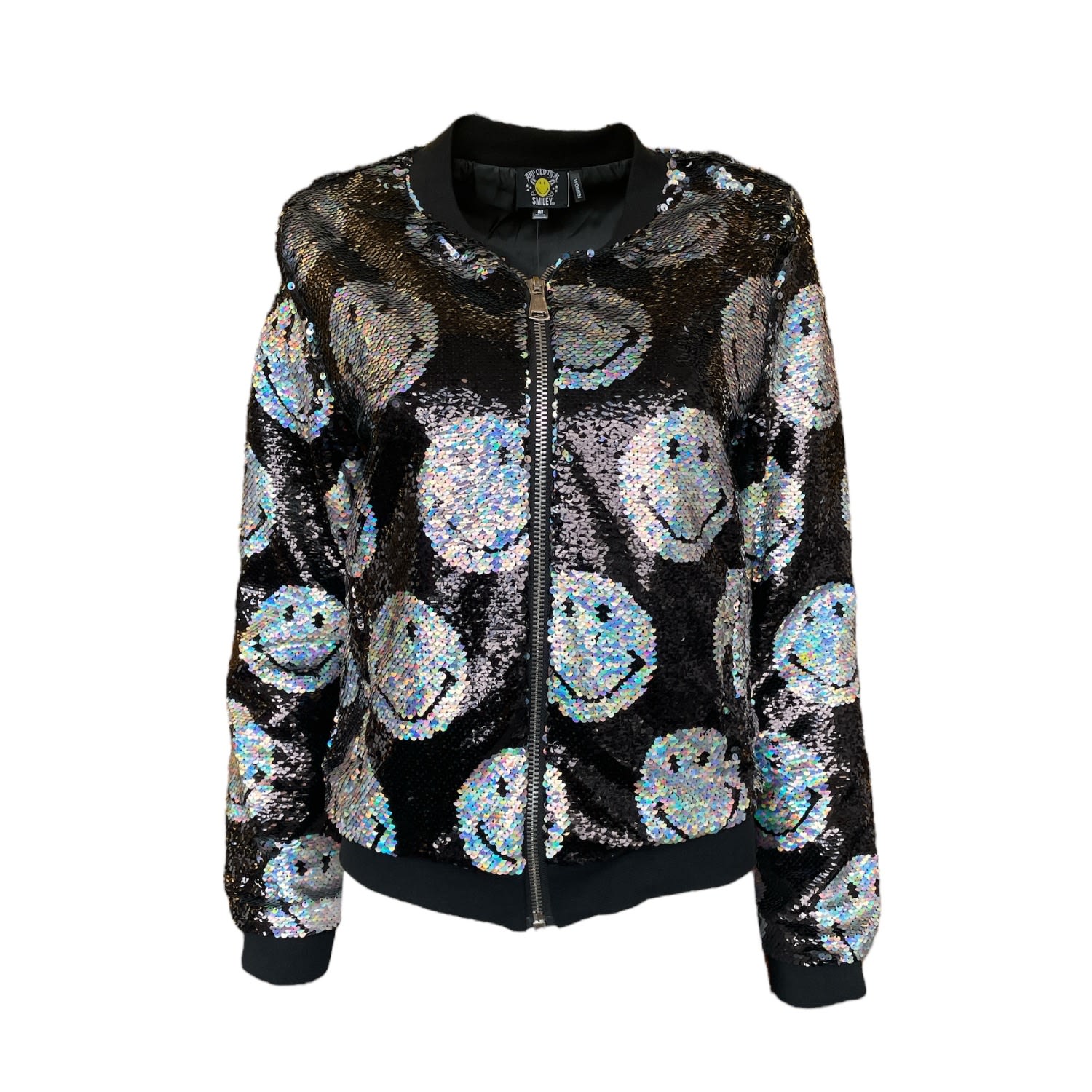 Any Old Iron Women's Black / Silver  X Smiley Iridescent Bomber Jacket In Multi