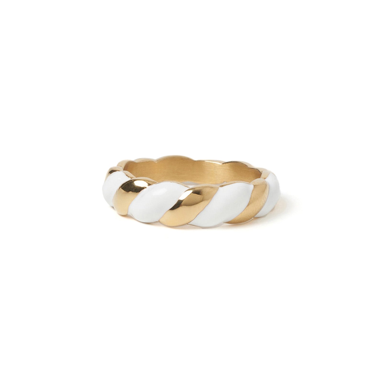 Women’s Gold / White Hudson Gold & Enamel Ring Arms of Eve