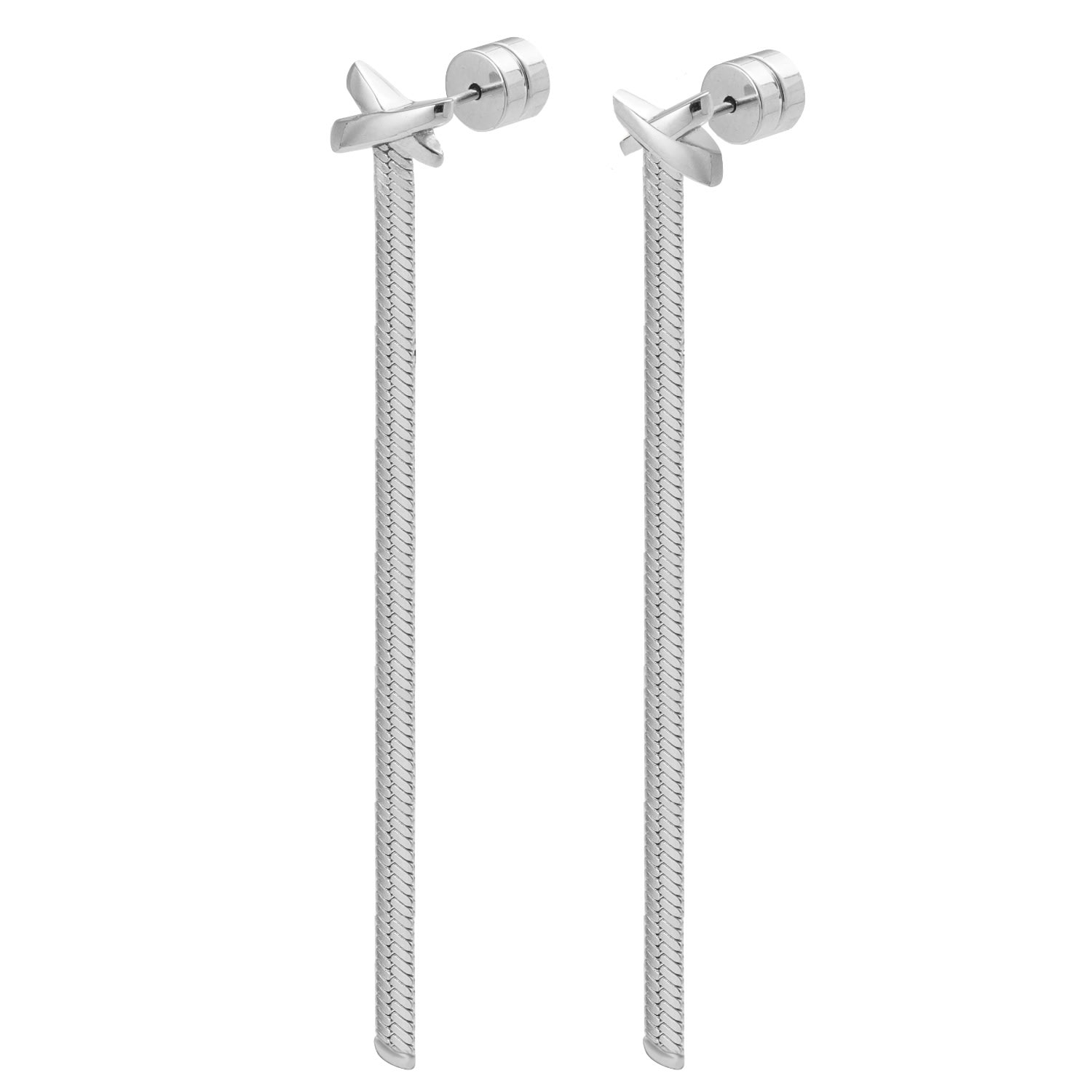 Me30 Women's Silver Minimalism Boa Snake Chain Drop Earring In Silver