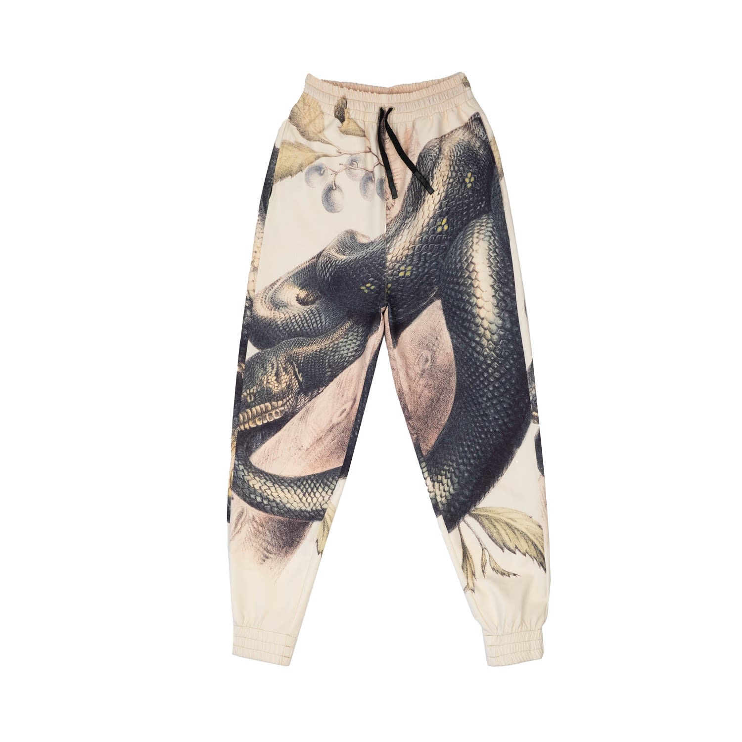 Mysimplicated Men's Neutrals Trousers In Beige With Snake Print - Recycled Fabric In Beige