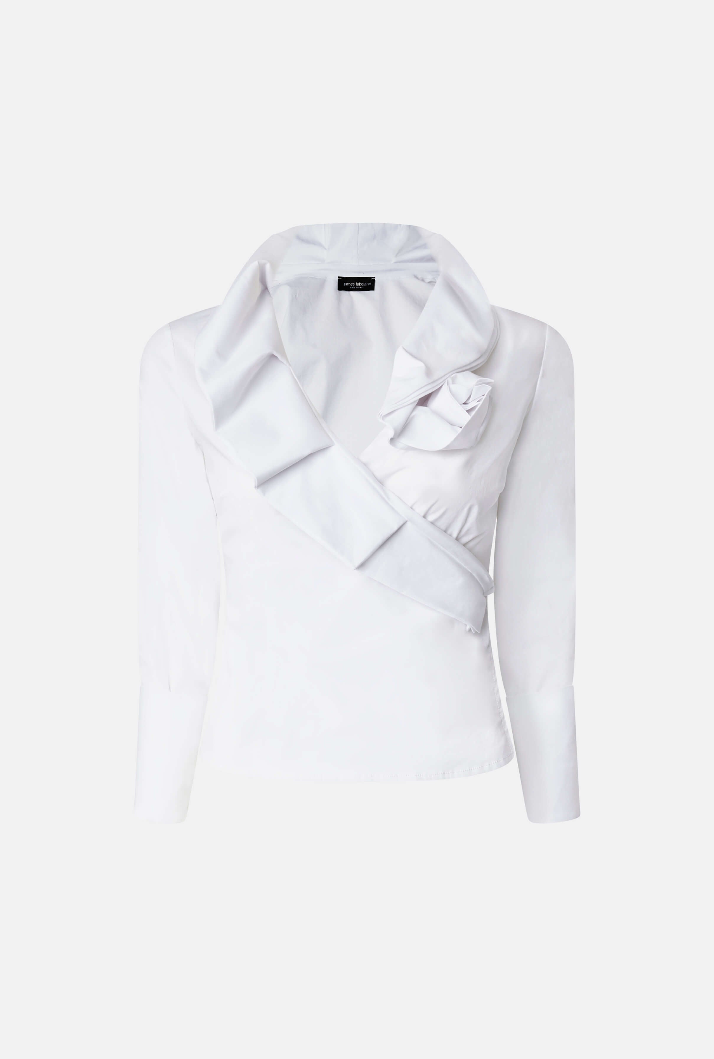 Women’s Rose Collar Detail Shirt - White Large James Lakeland