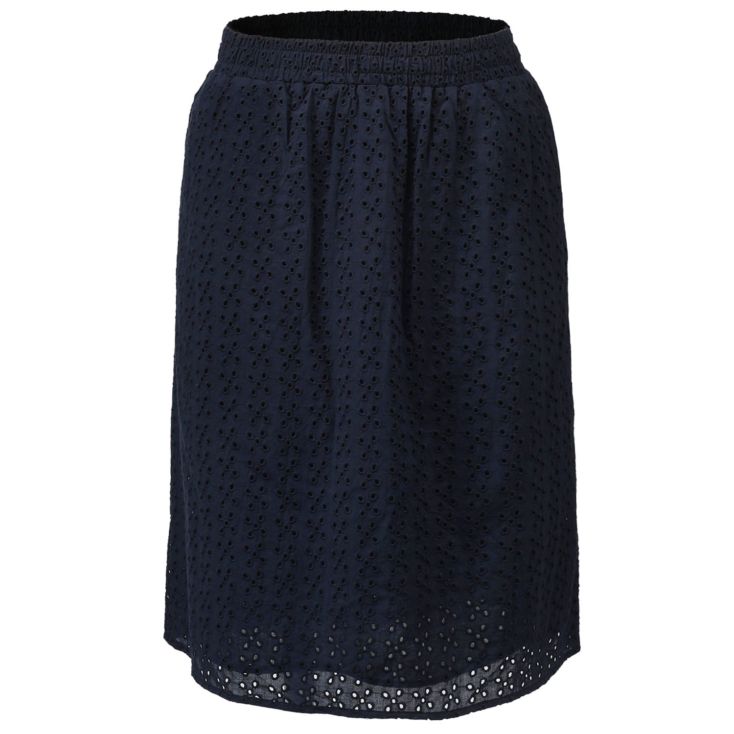 Smart And Joy Women's Blue Eyelet Cotton Lace Skirt - Navy