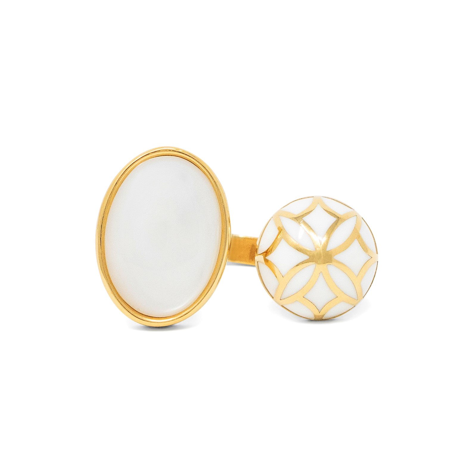 Women’s Signature Sphere Mother Pearl Resin Ring Georgina Jewelry