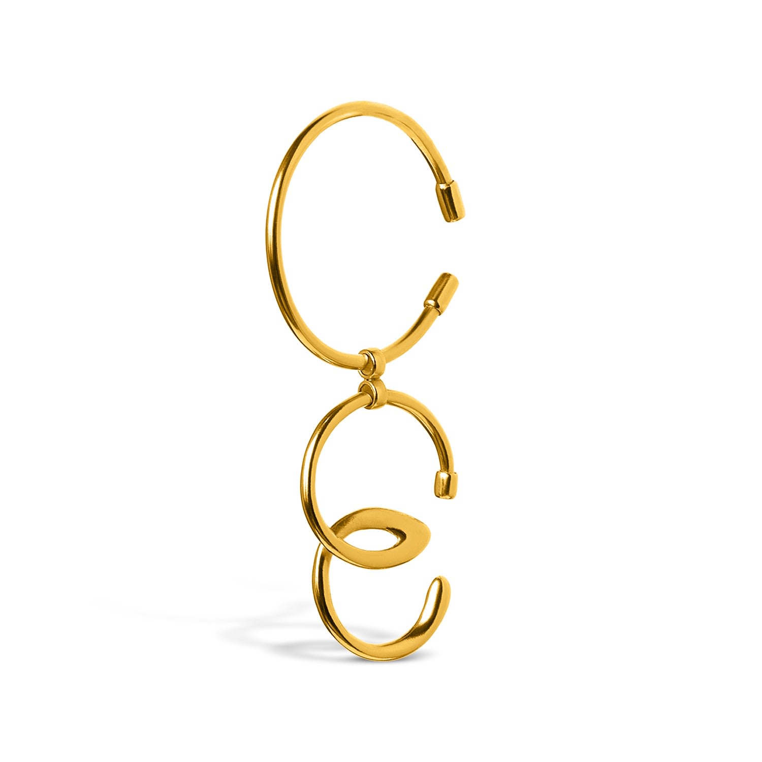 Women’s Three Double Ear Cuff - Gold Nuuf