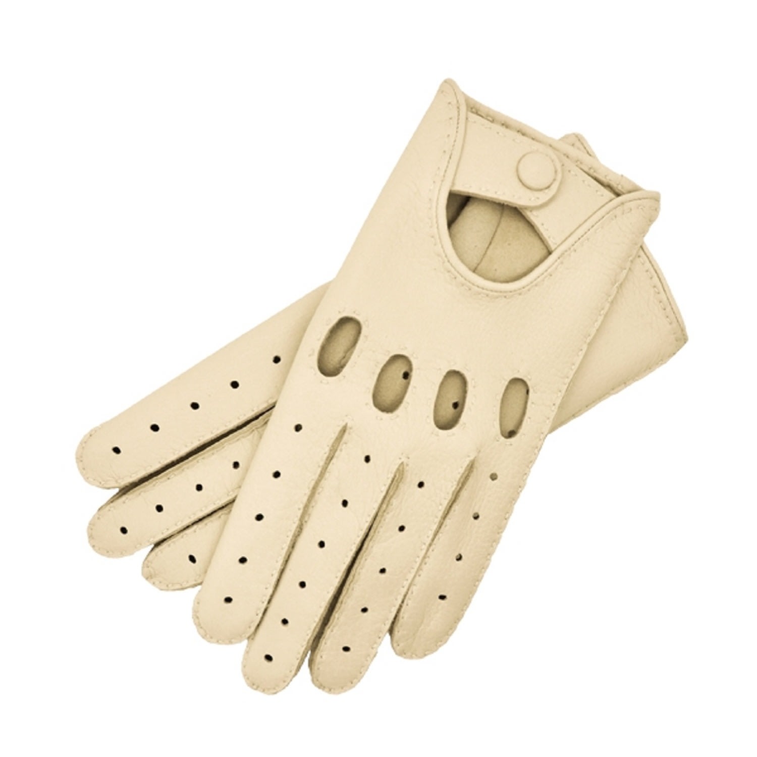 1861 Glove Manufactory Neutrals Rome - Women's Deerskin Driving Gloves In Creme