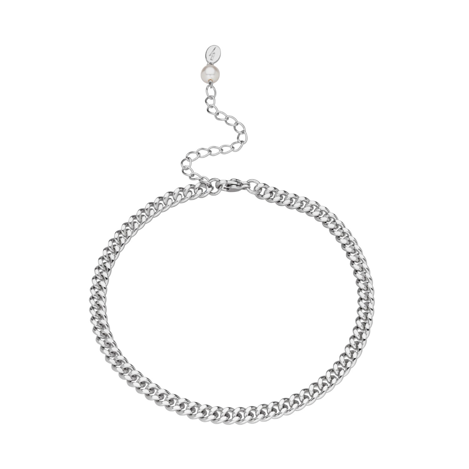 Scream Pretty Women's Silver Curb Chain Anklet In Gray