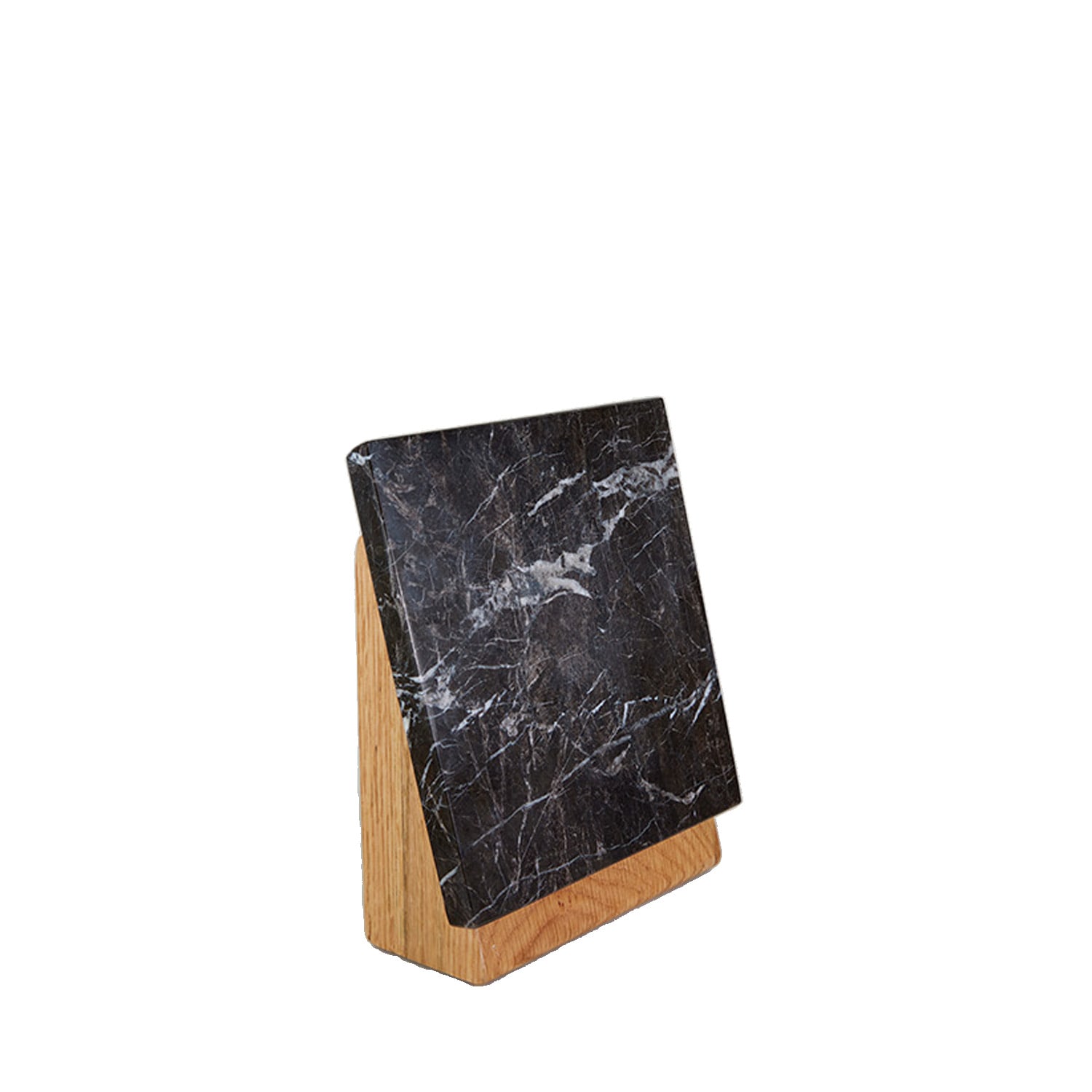 And Jacob Knife Holder Black Marble And Oak In Black