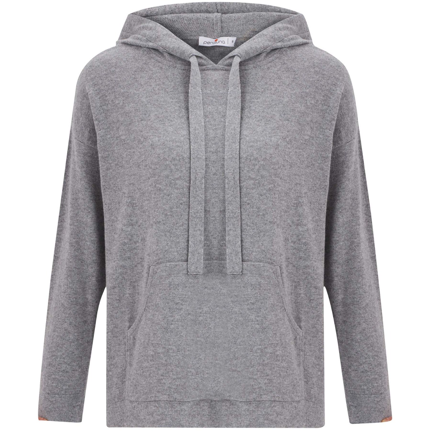 Peraluna Women's Cashmere Blend Knit Hoodie Pullover Sweater - Grey Melange In Grey