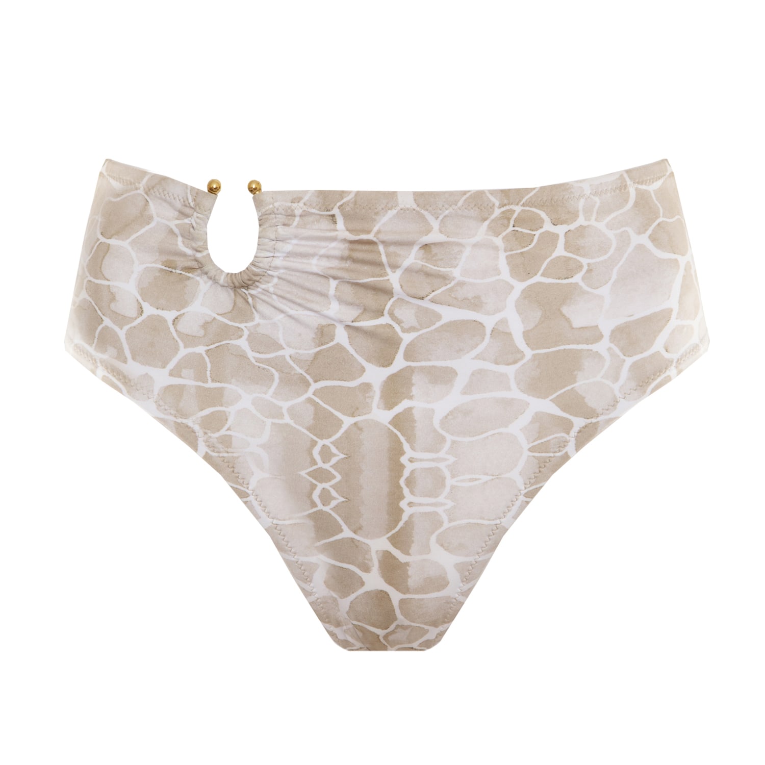 Sophia Alexia Women's Neutrals Sand Pebbles Bora Bora High Waist Bikini Bottom In Yellow